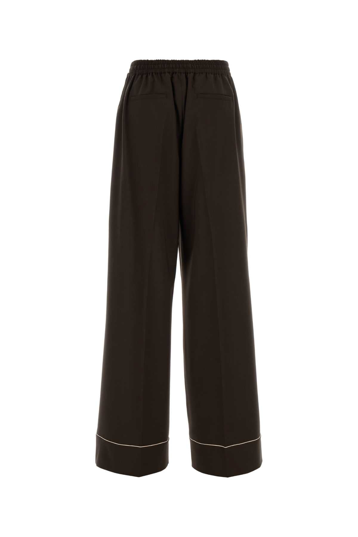 Sportmax Women Brown Wool Buona Palazzo Pant SPORTMAX