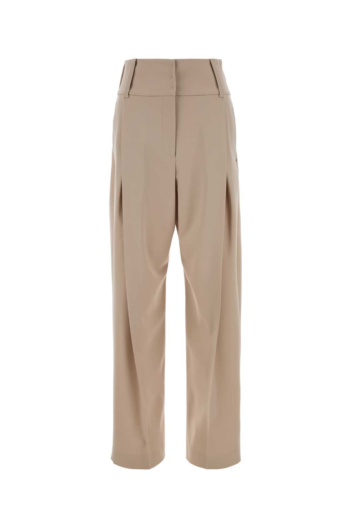 Sportmax Women Sand Stretch Wool Wide-Leg Girino Pant SPORTMAX