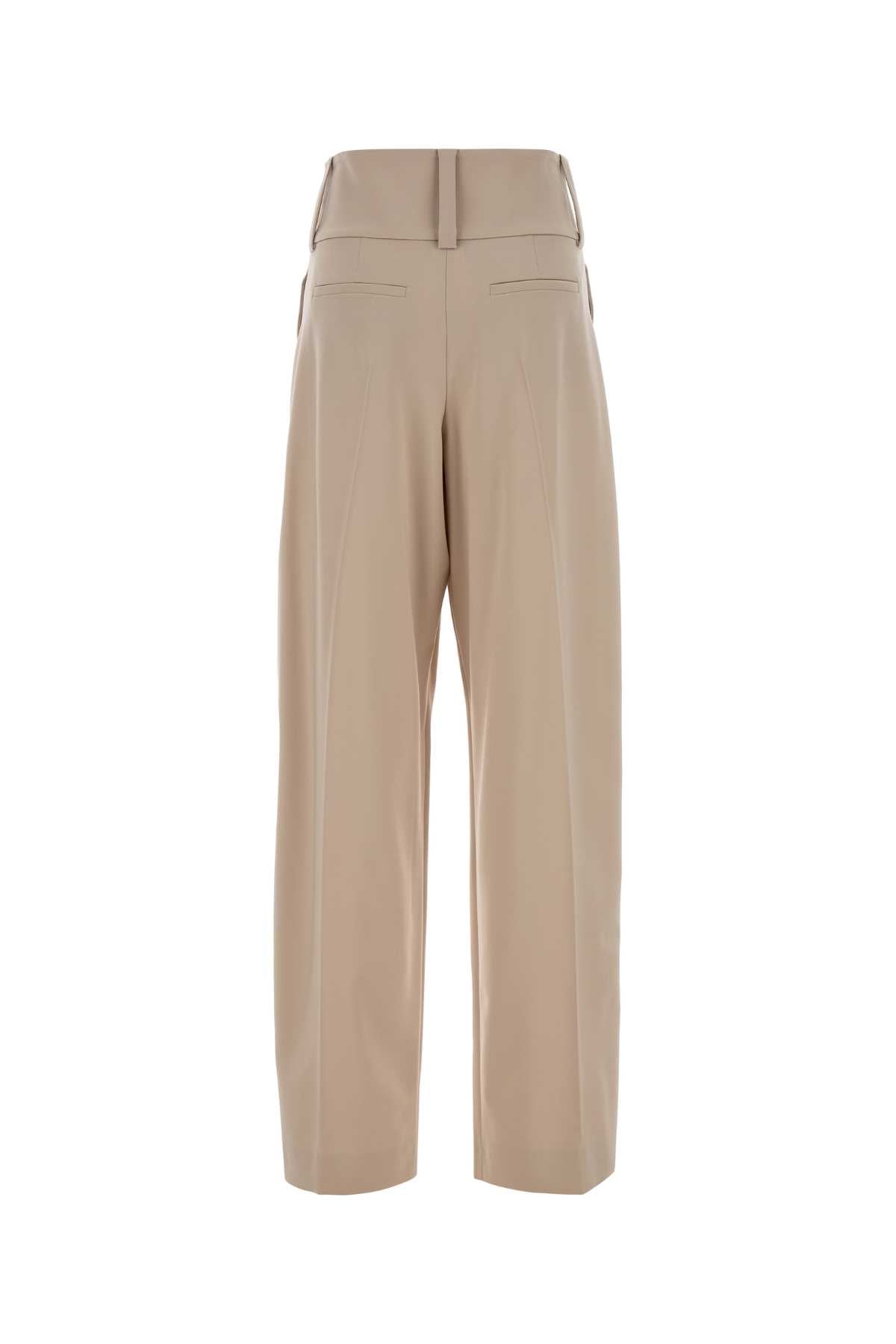 Sportmax Women Sand Stretch Wool Wide-Leg Girino Pant SPORTMAX