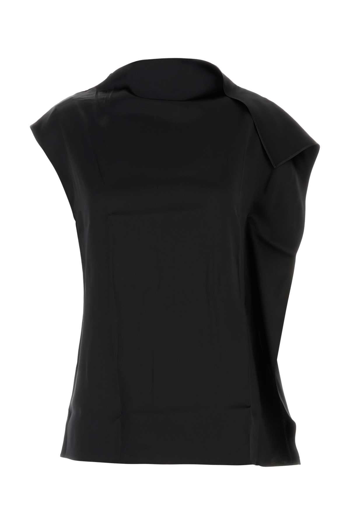 Sportmax Women Black Satin Lana Top SPORTMAX