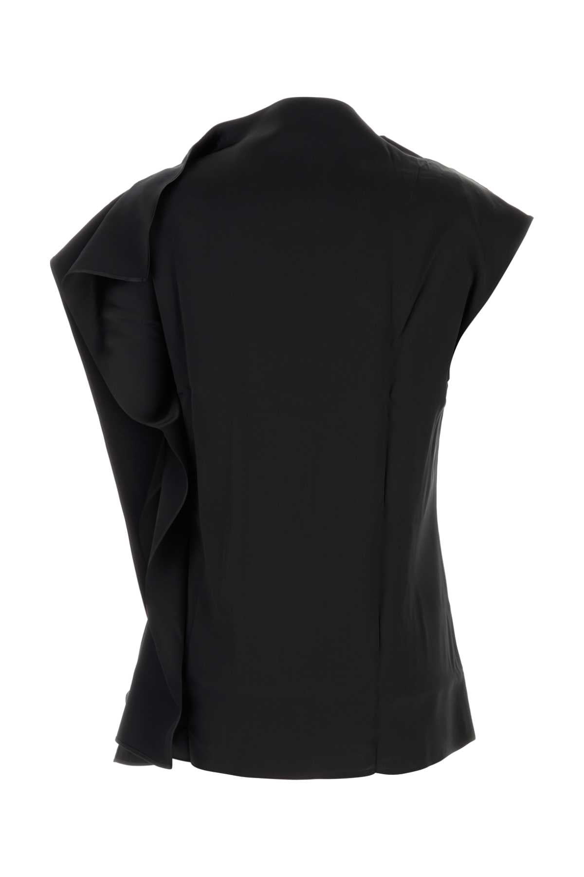 Sportmax Women Black Satin Lana Top SPORTMAX
