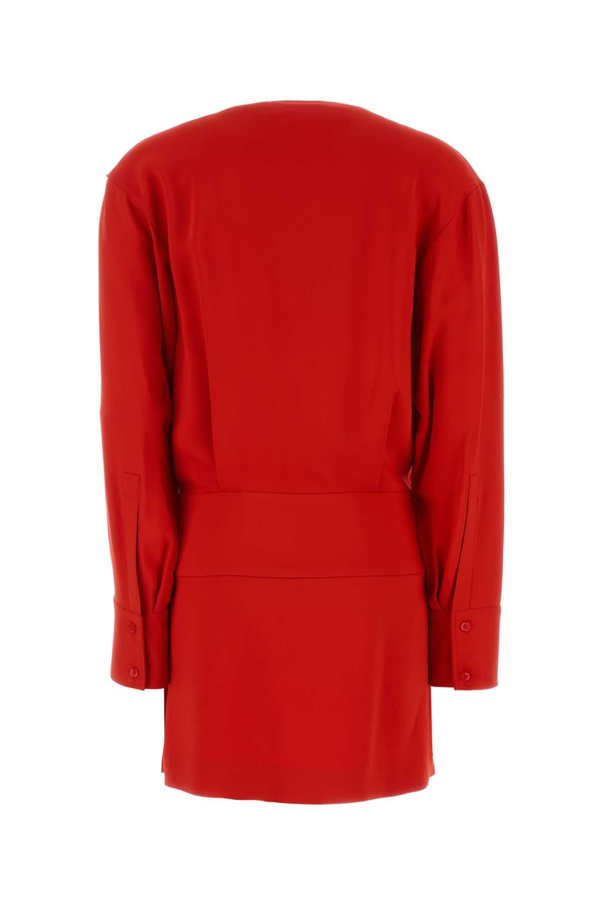 Sportmax Women Red Crepe Etere Mini Dress SPORTMAX