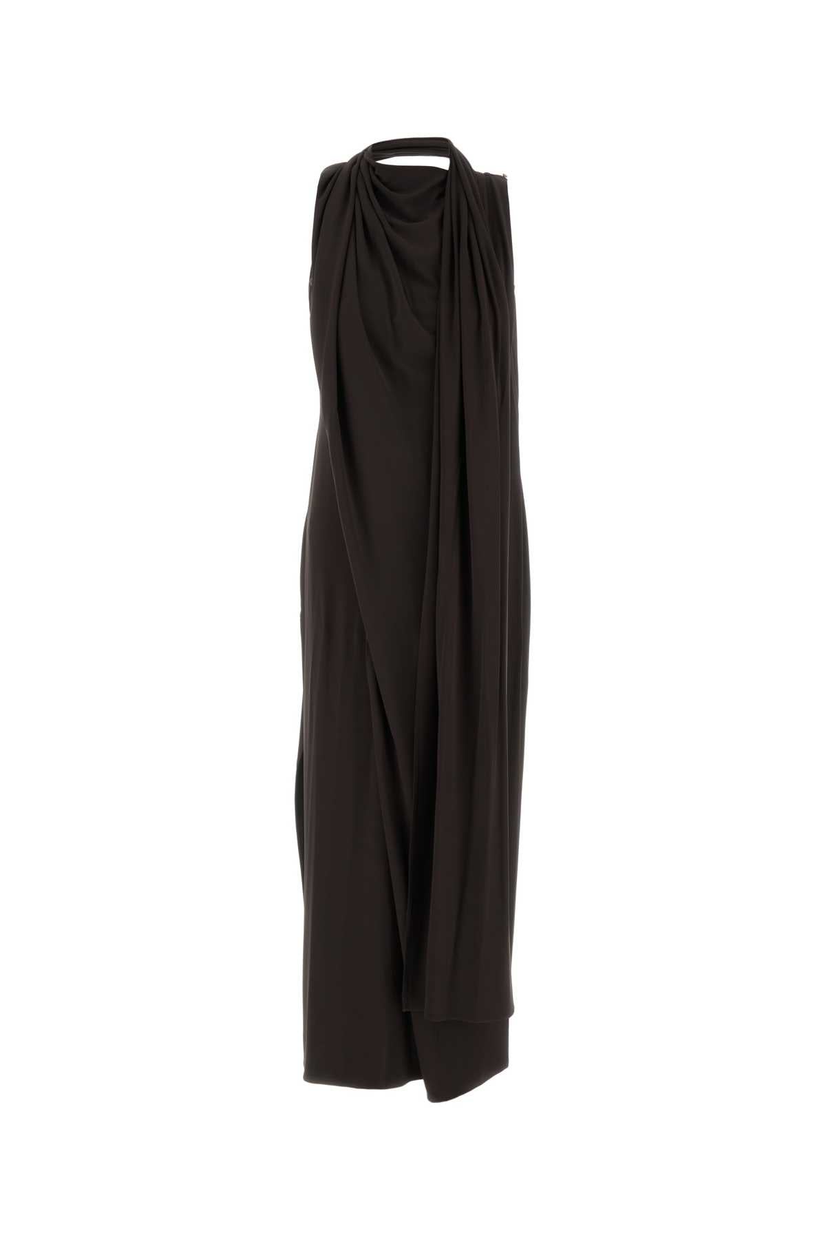 Sportmax Women Brown Jersey Staffa Long Dress SPORTMAX