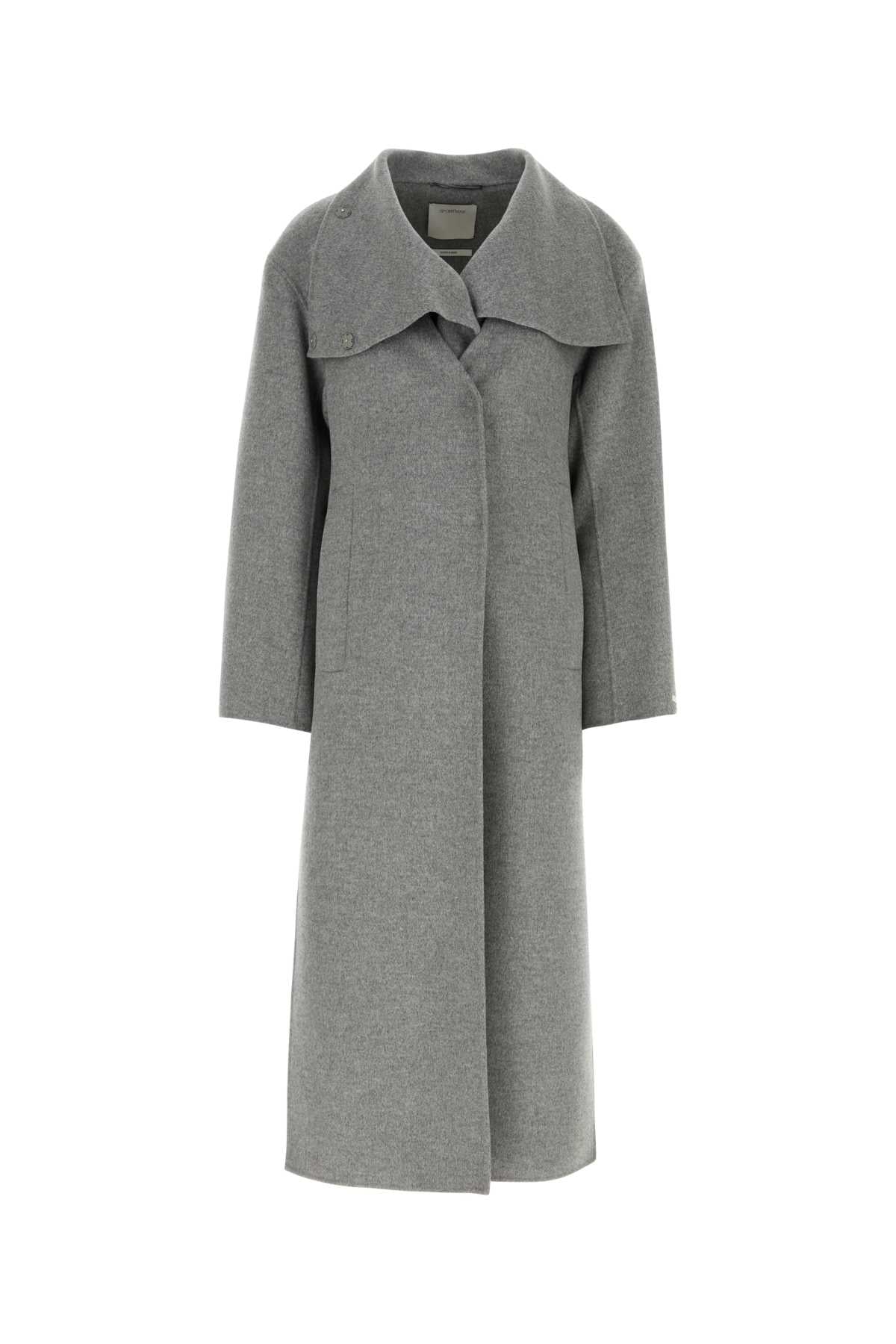 Sportmax Women Grey Wool Assenso Coat SPORTMAX