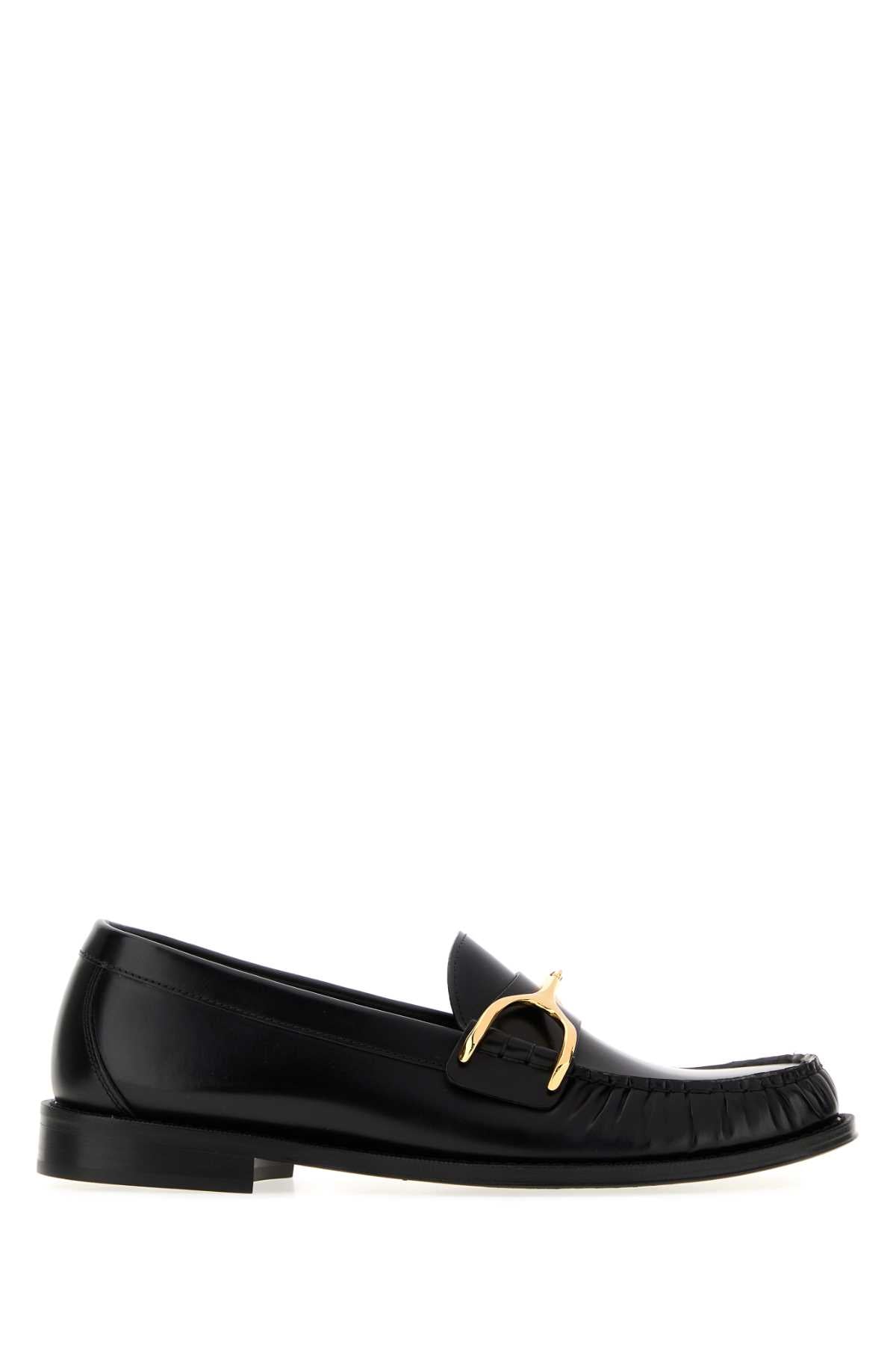 Alexander Mcqueen Men Black Leather Wishbone Loafers ALEXANDER MCQUEEN