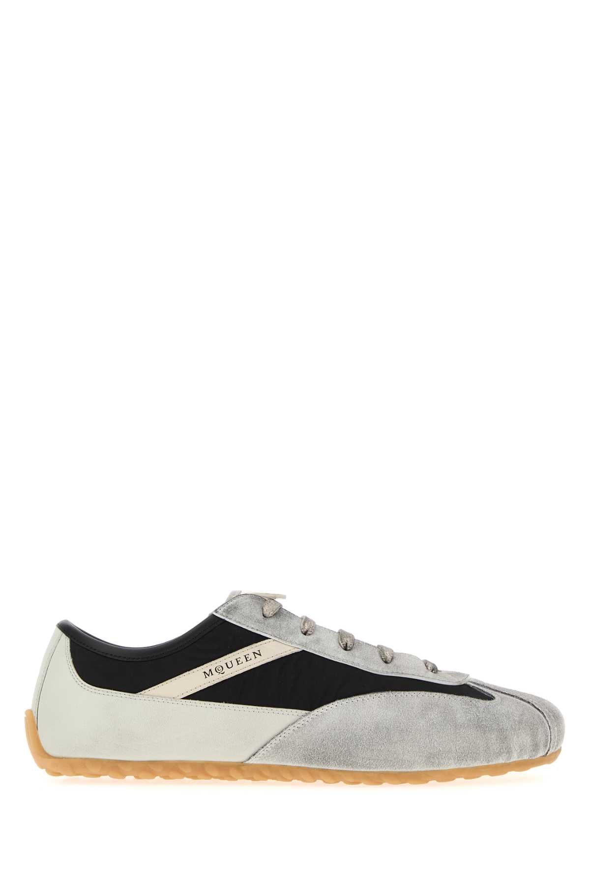 Alexander Mcqueen Men Two-Tone Leather And Fabric Boxe Sneakers ALEXANDER MCQUEEN