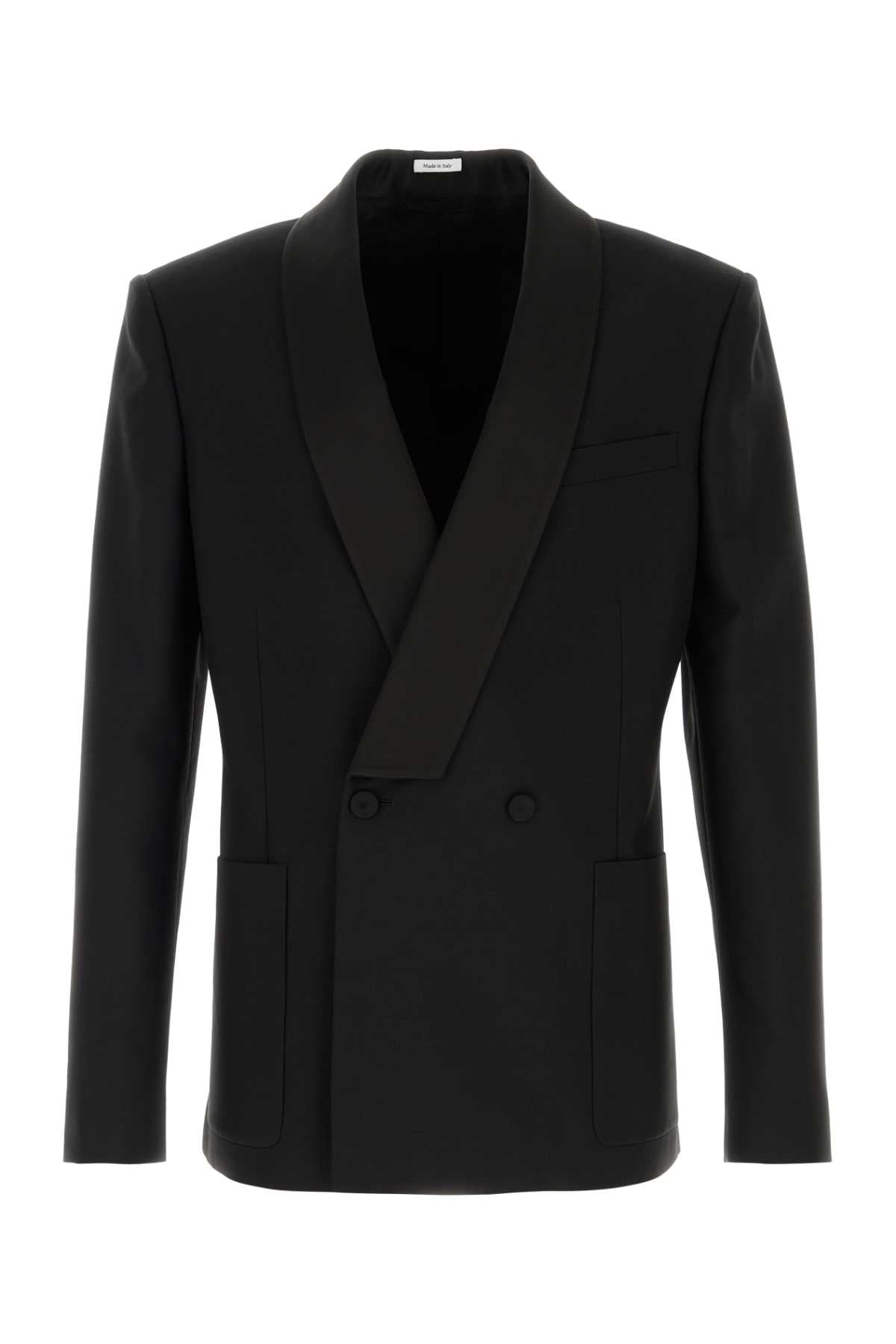 Alexander Mcqueen Men Black Wool Blend Blazer ALEXANDER MCQUEEN