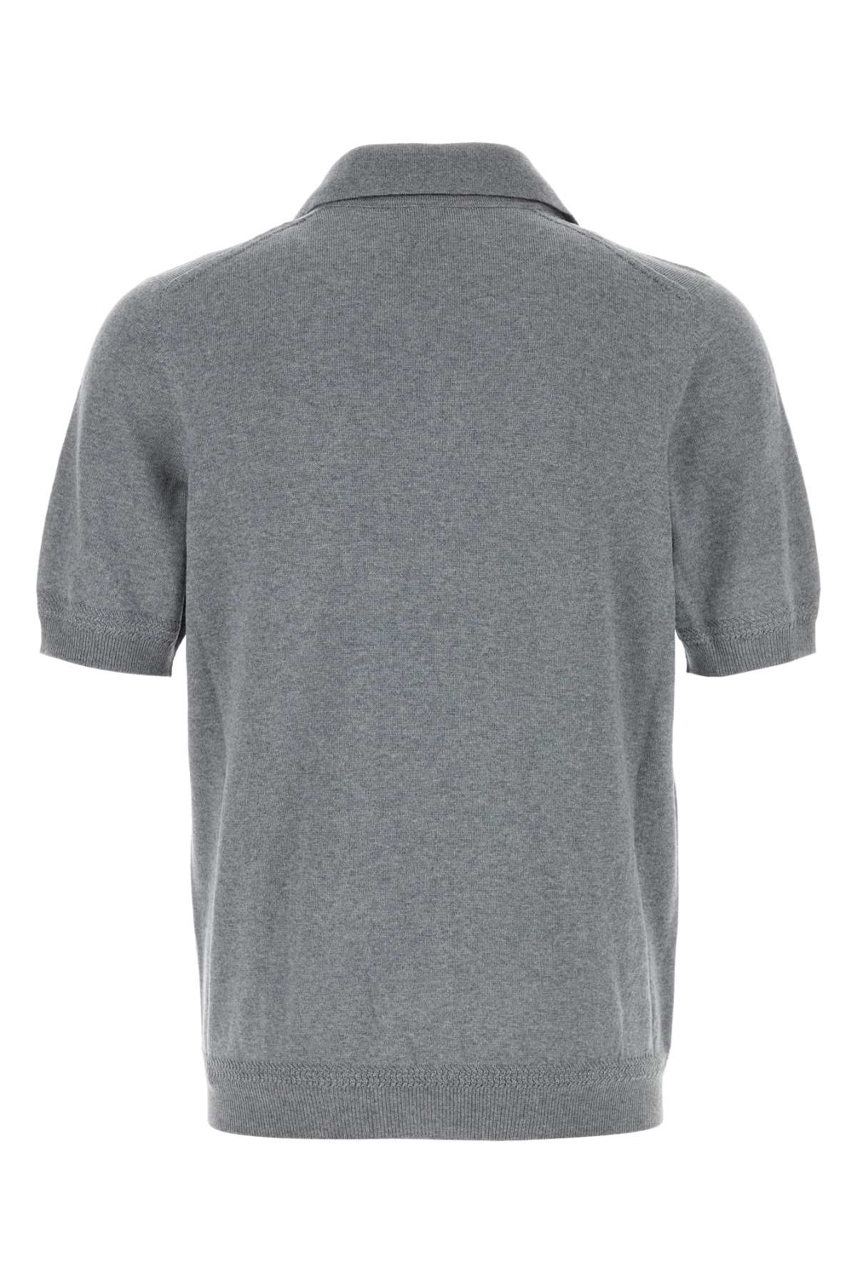 Alexander Mcqueen Men Grey Wool Polo Shirt ALEXANDER MCQUEEN