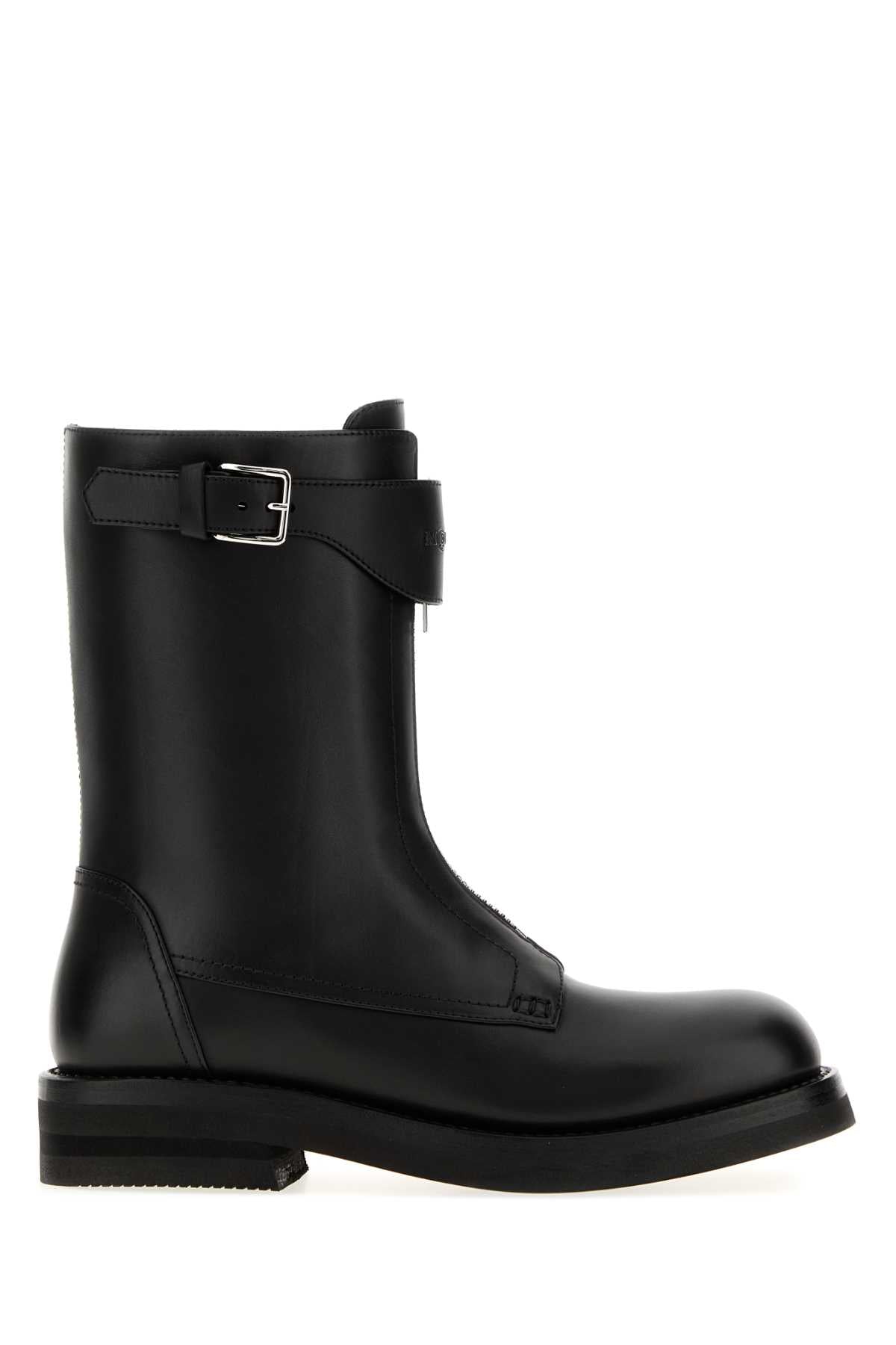 Alexander Mcqueen Men Black Leather Boots ALEXANDER MCQUEEN
