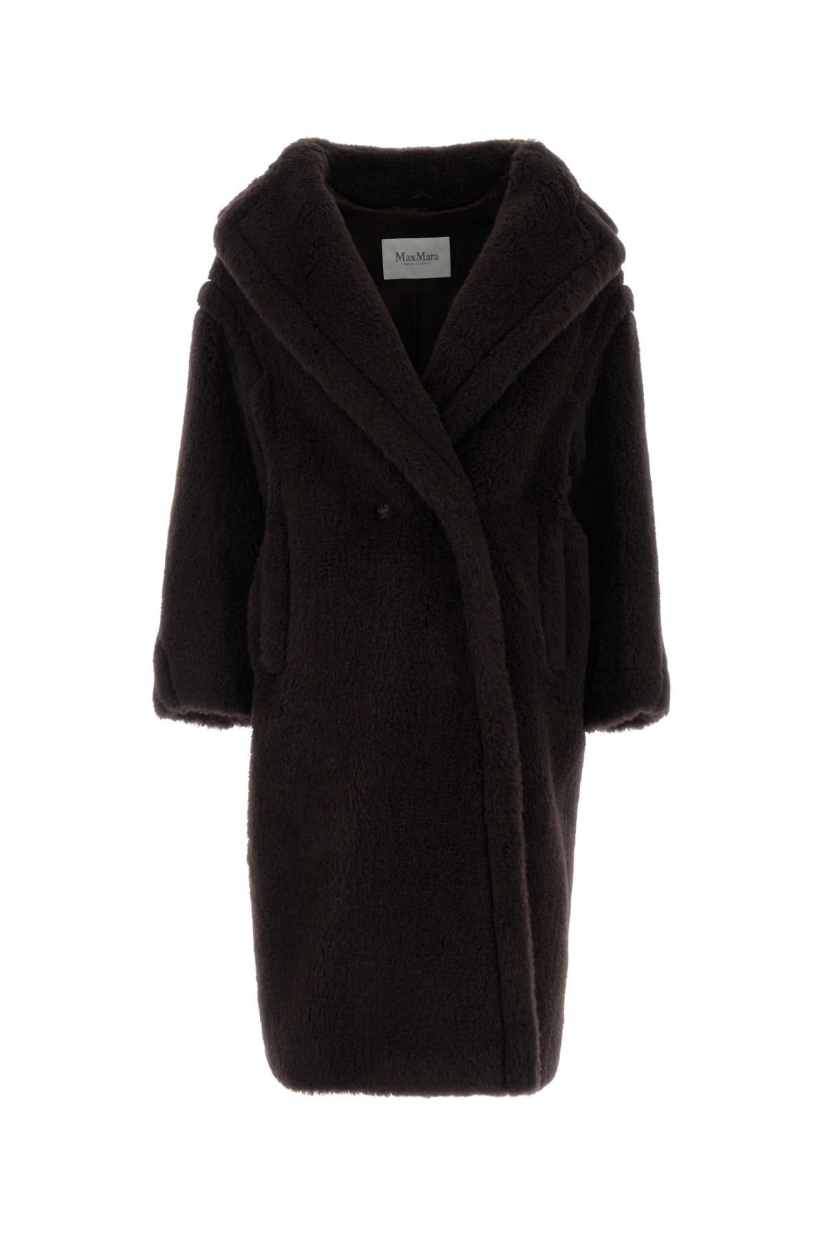 Max Mara Women Dark Brown Teddy Tedgirl Coat MAX MARA