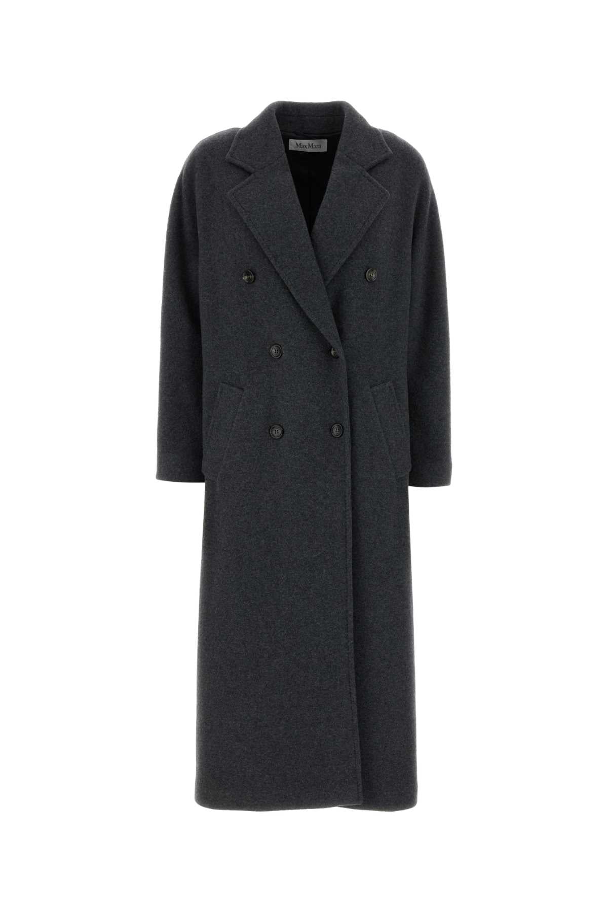 Max Mara Women Dark Grey Cashmere Blend Cadmio Coat MAX MARA