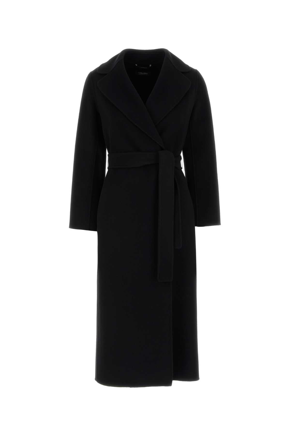 S Maxmara Women Black Wool Poldo Coat S MAX MARA