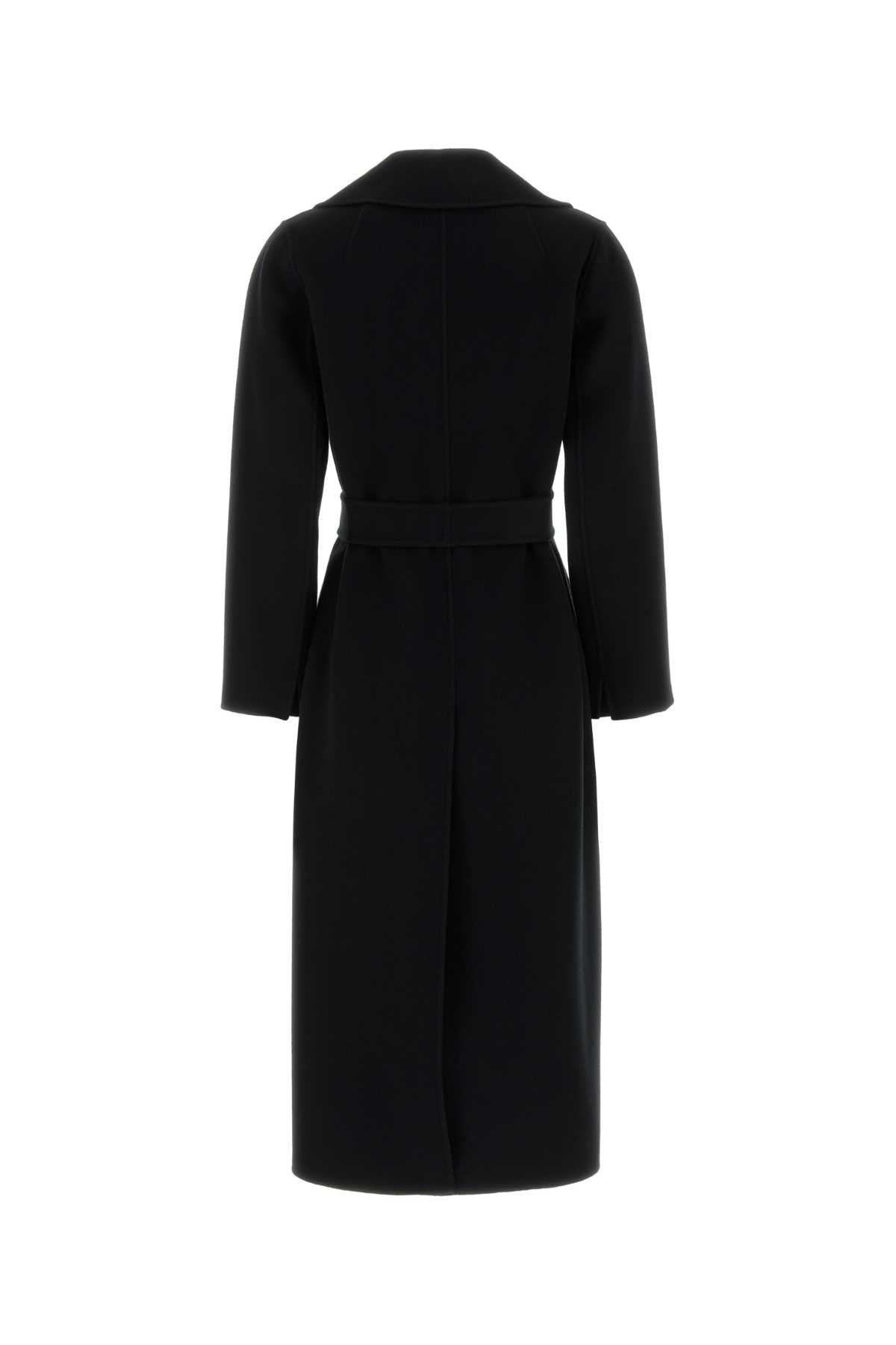 S Maxmara Women Black Wool Poldo Coat S MAX MARA