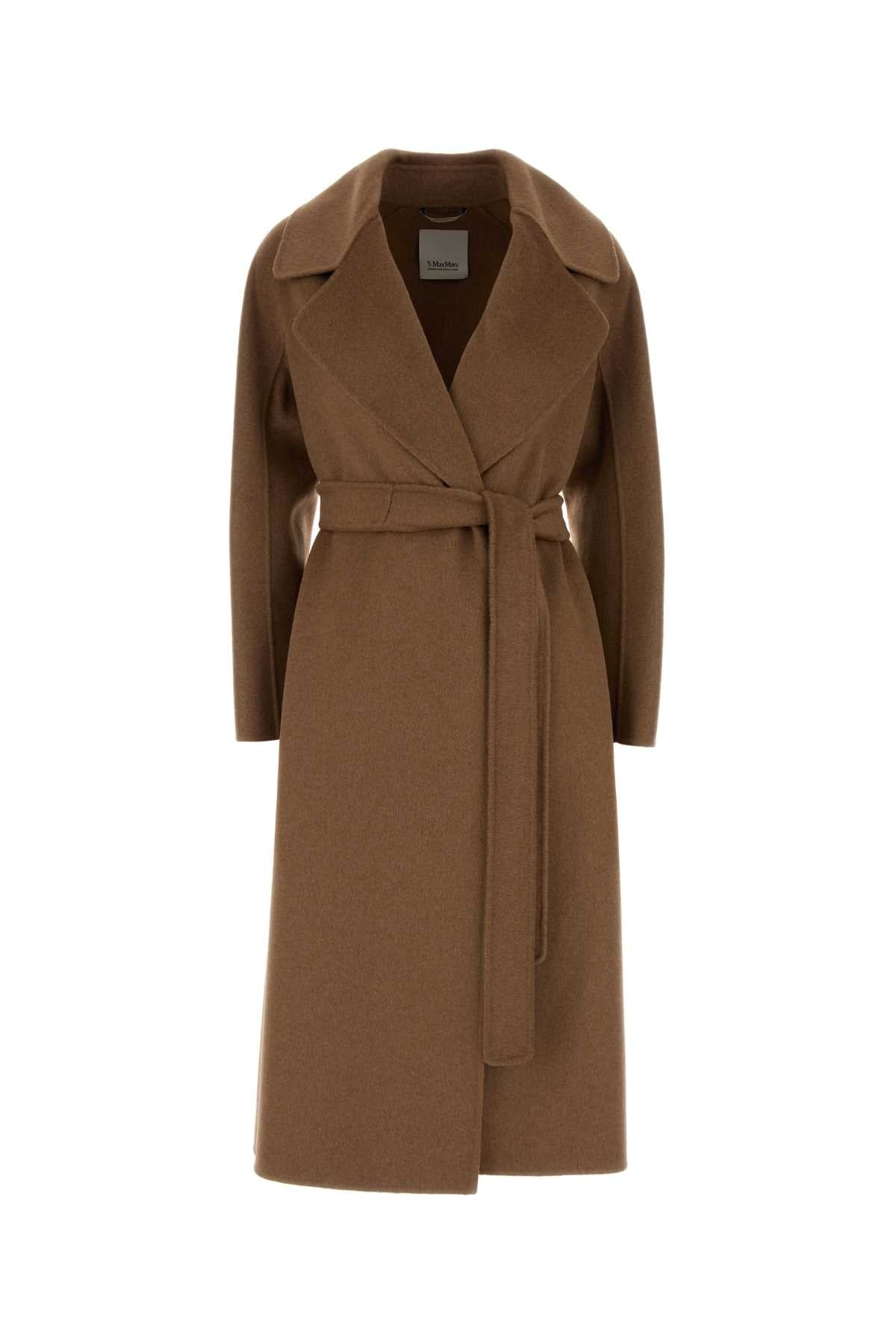 S Maxmara Women Camel Wool Blend Maris Coat S MAX MARA