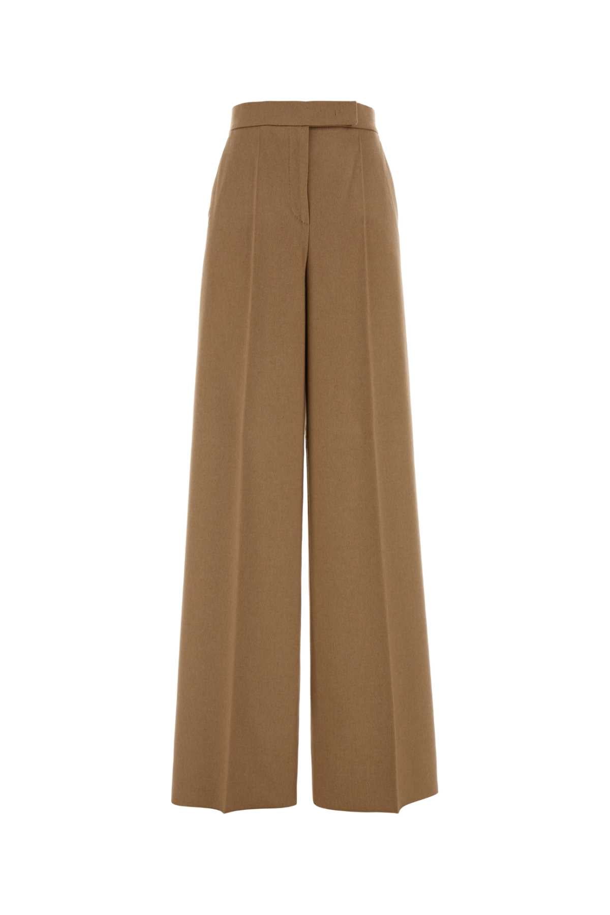 Max Mara Women Camel Flannel Filato Wide-Leg Pant MAX MARA