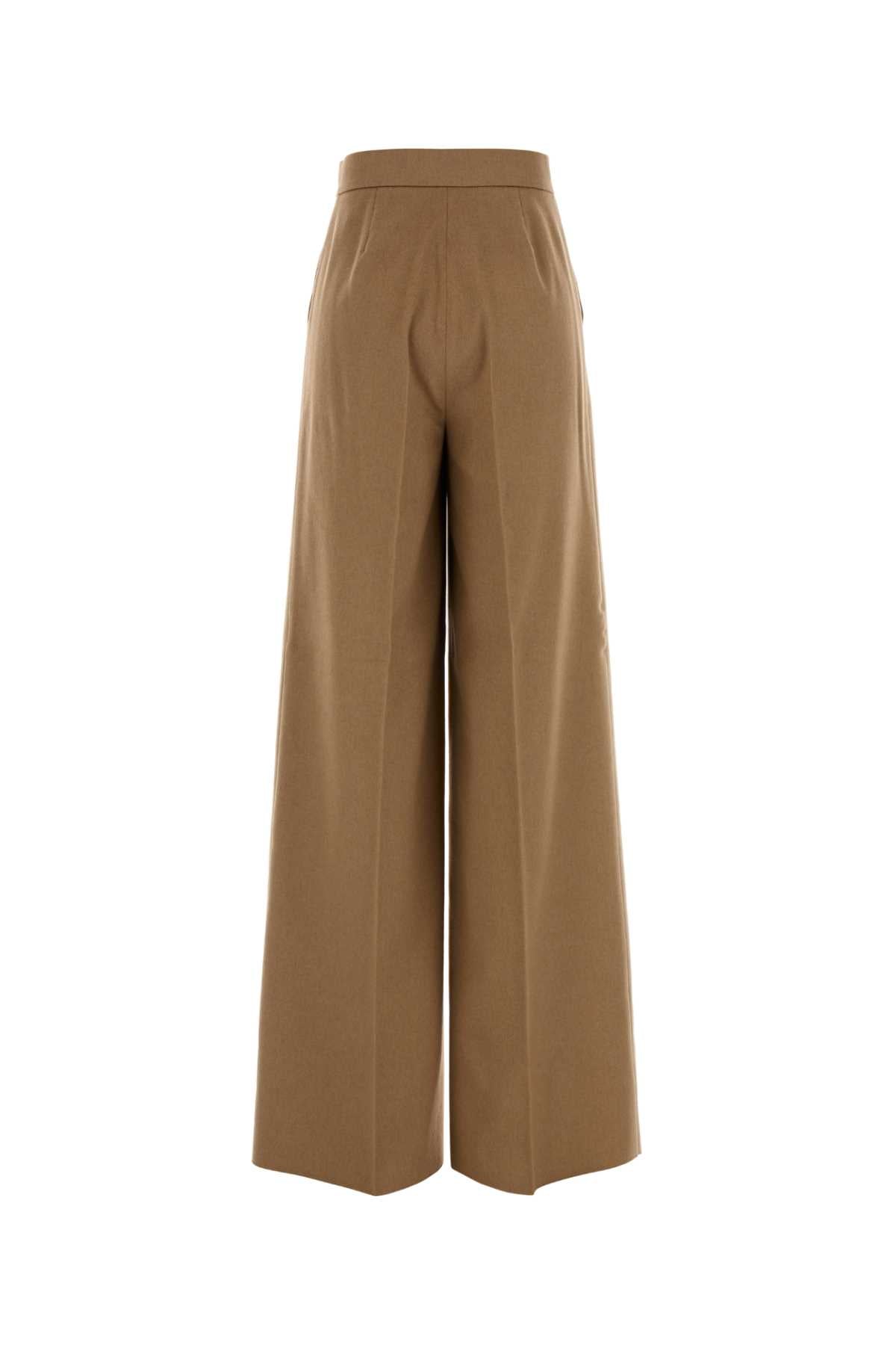 Max Mara Women Camel Flannel Filato Wide-Leg Pant MAX MARA
