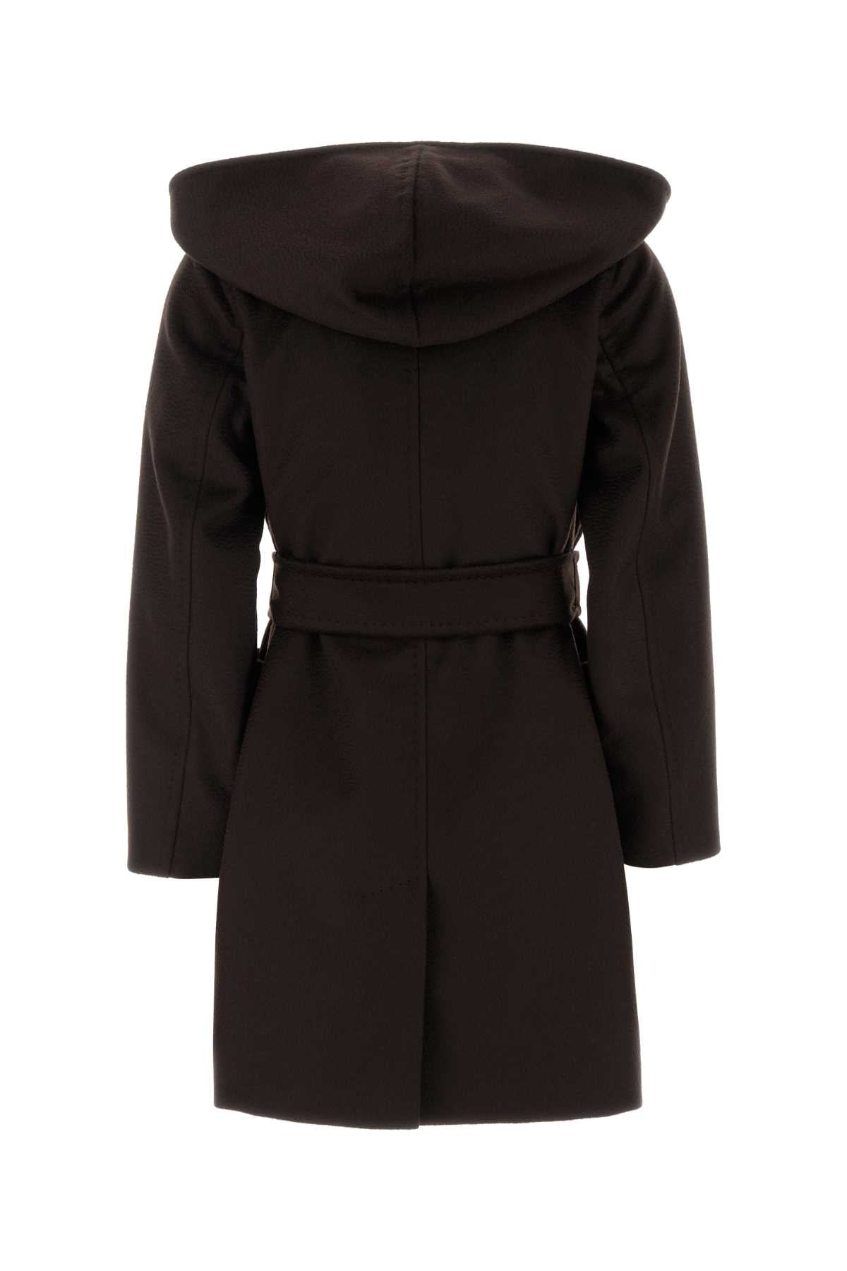 Max Mara Women Dark Brown Camel Rialto Coat MAX MARA