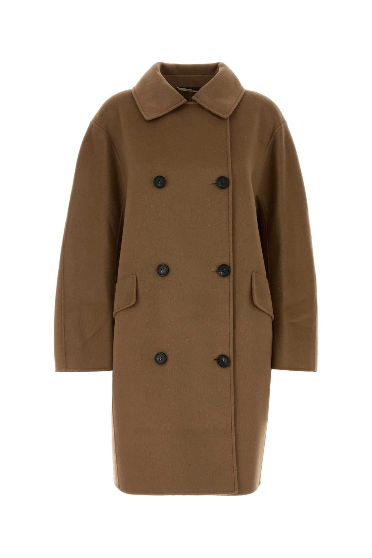 S Maxmara Women Biscuit Wool Gioia Coat S MAX MARA