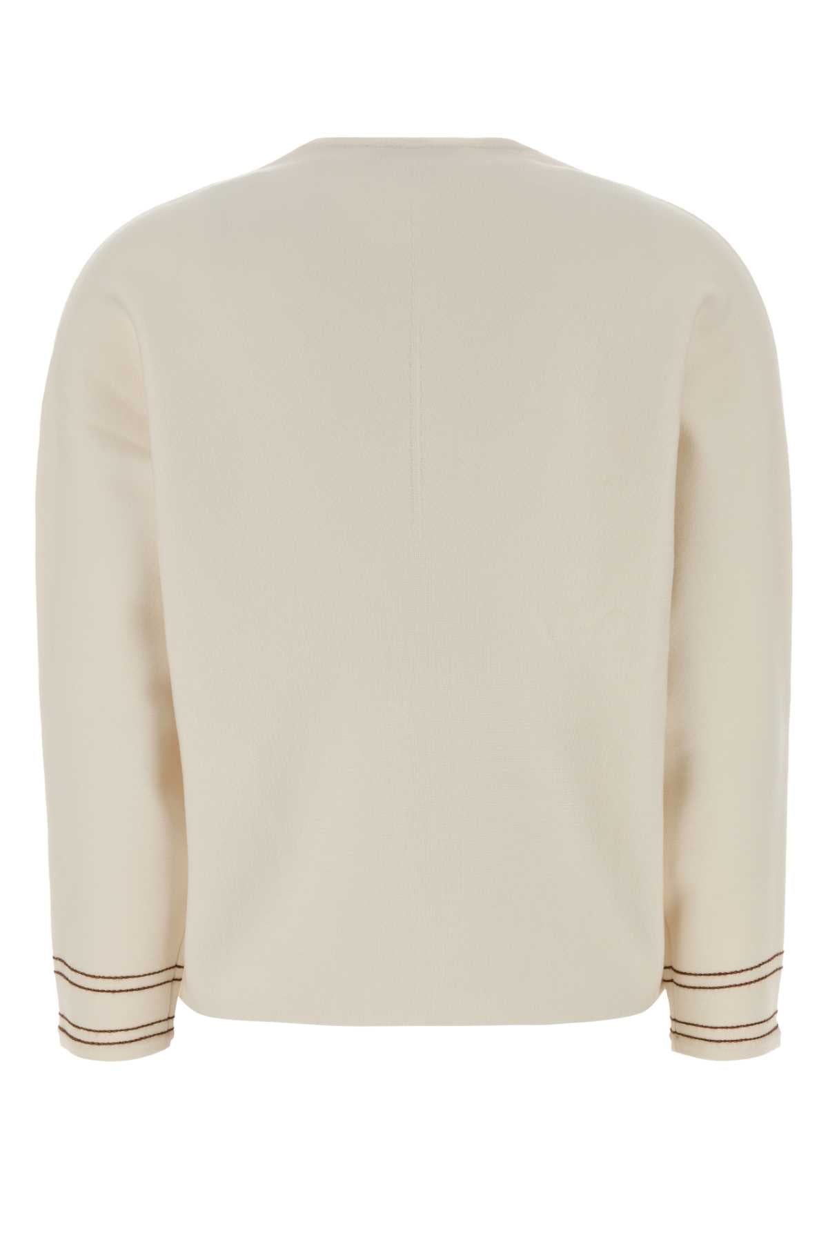 Max Mara Women Ivory Stretch Wool Blend Undici Sweater MAX MARA