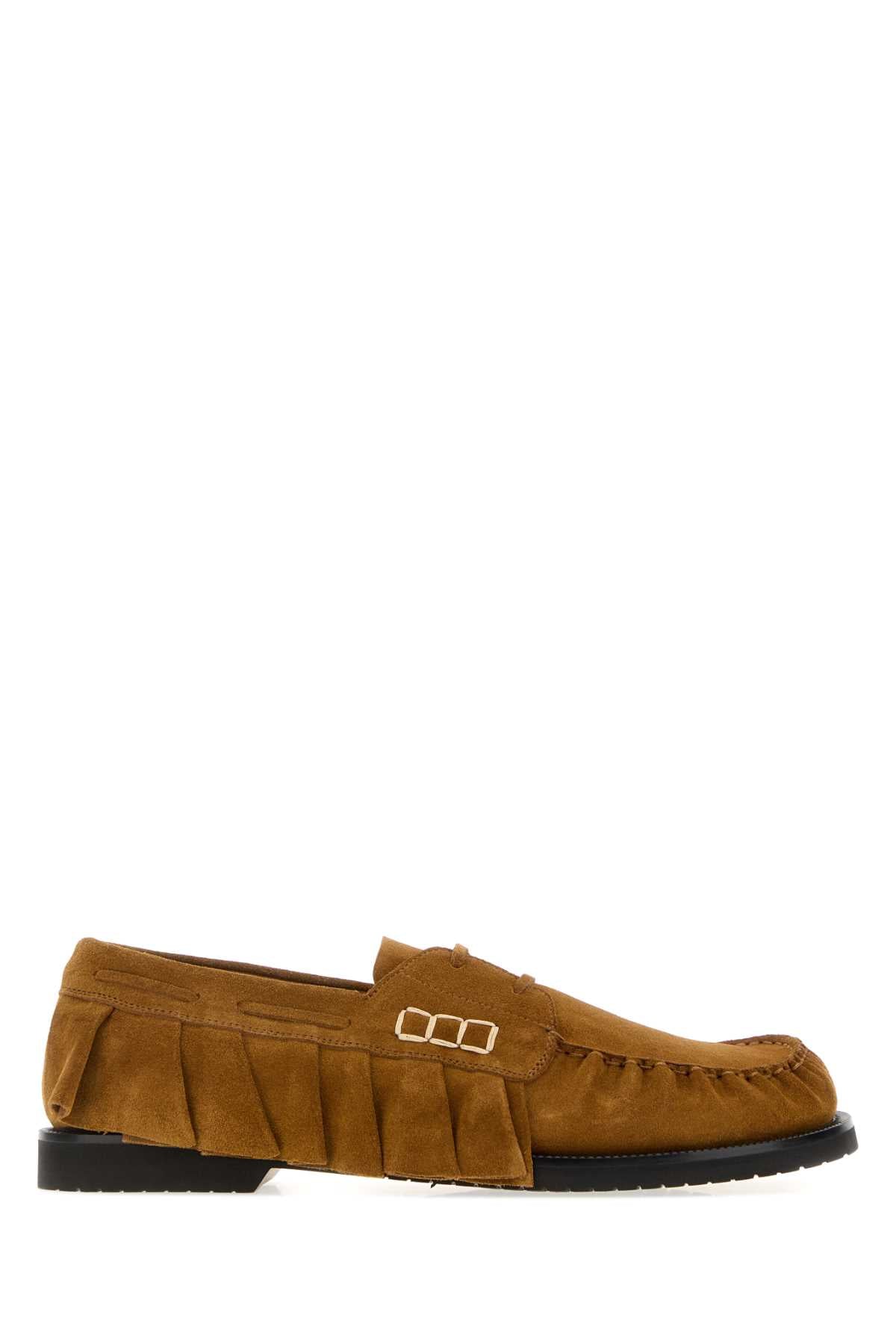 Jw Anderson Men Camel Suede Loafers J.W. ANDERSON