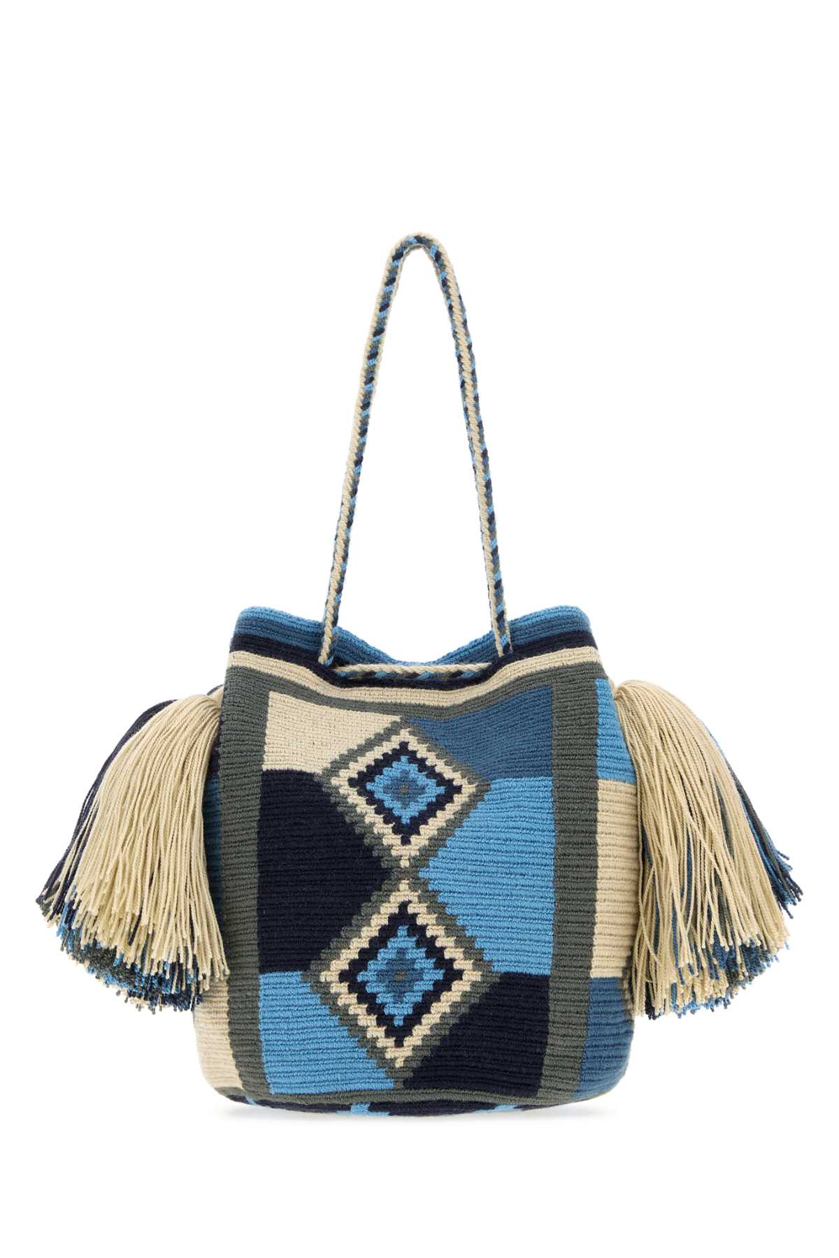 Jw Anderson Women Embroidered Fabric Wayuu Bucket Bag