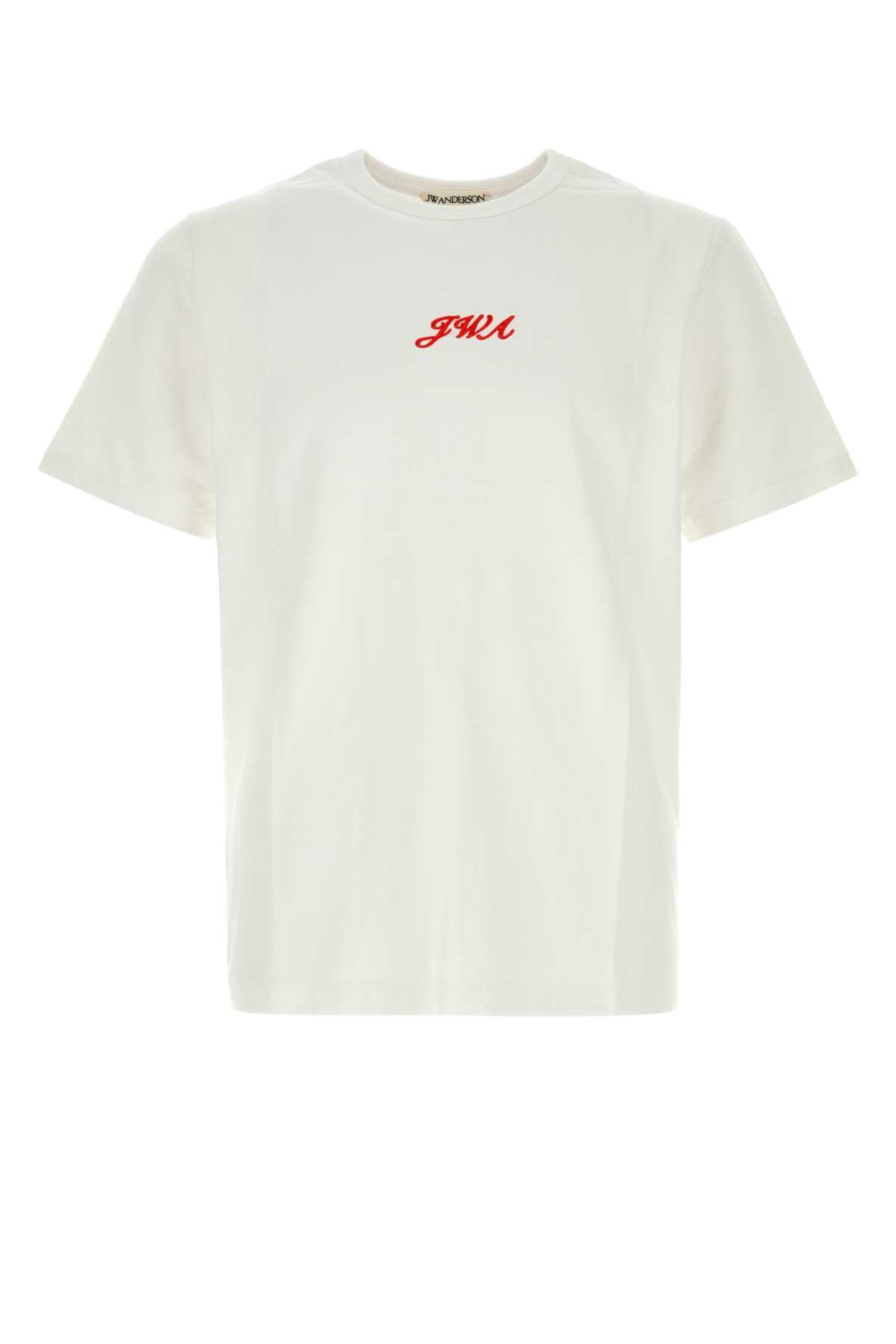 Jw Anderson Men White Cotton T-Shirt J.W. ANDERSON