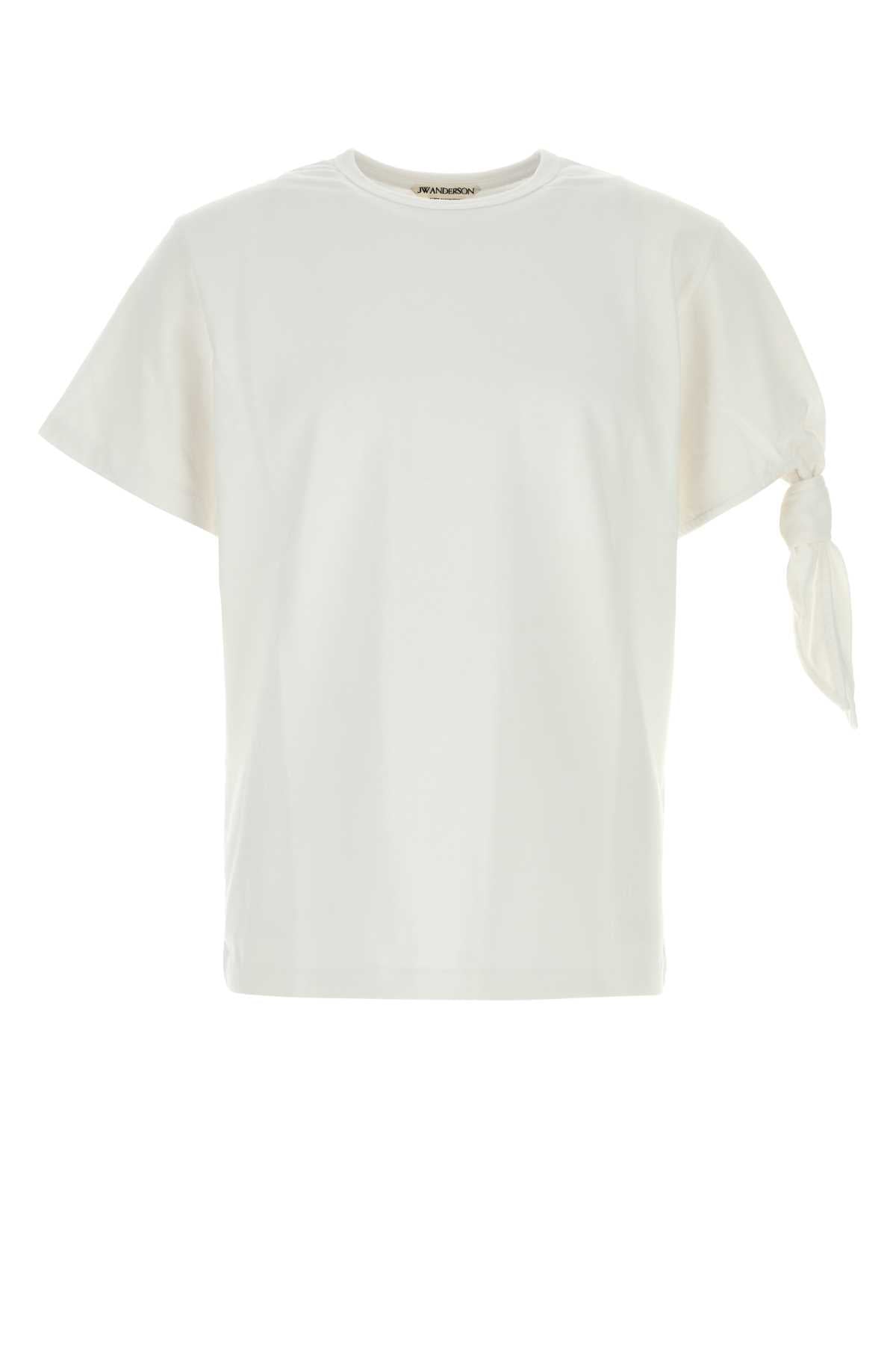 Jw Anderson Men White Cotton T-Shirt J.W. ANDERSON