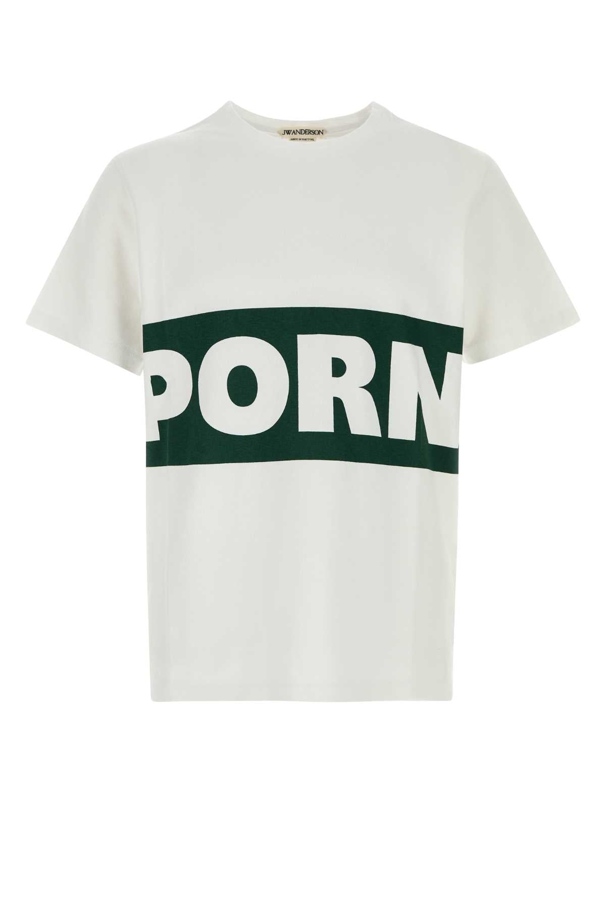 Jw Anderson Men White Cotton T-Shirt J.W. ANDERSON