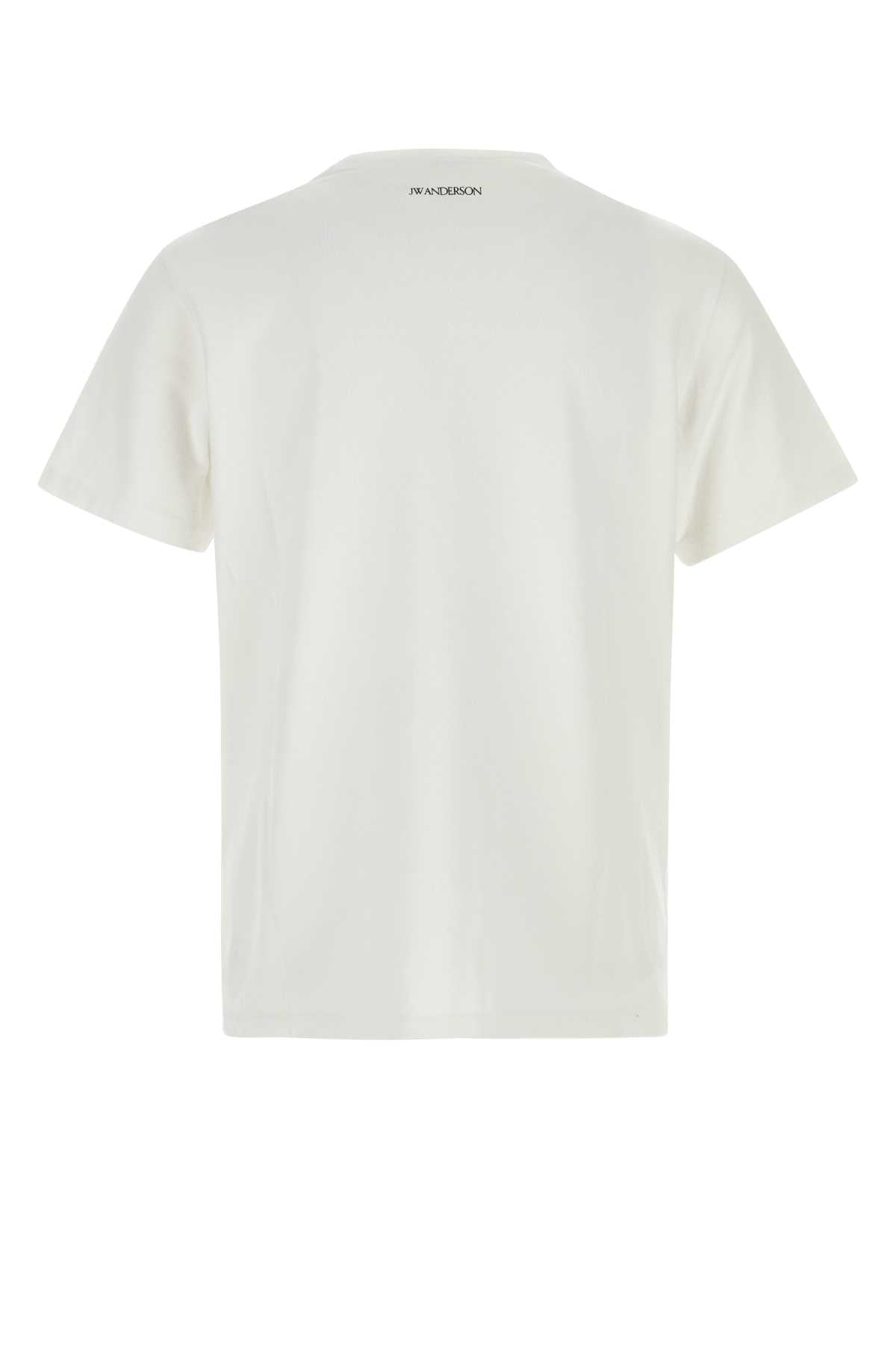 Jw Anderson Men White Cotton T-Shirt J.W. ANDERSON