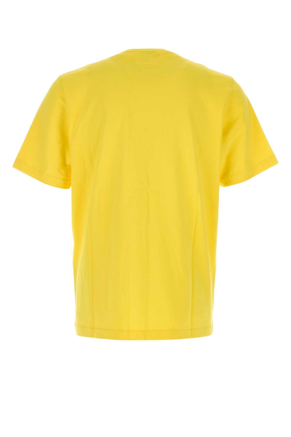 Jw Anderson Men Yellow Cotton T-Shirt J.W. ANDERSON