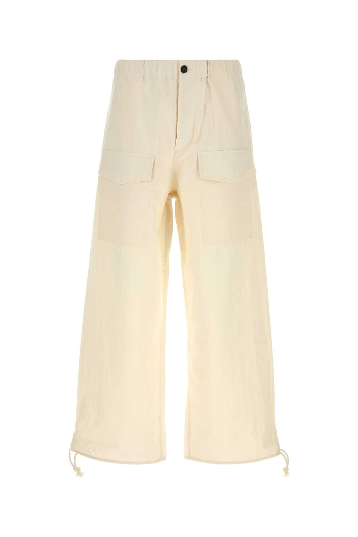 Jw Anderson Men Ivory Cotton Blend Cargo Pant J.W. ANDERSON