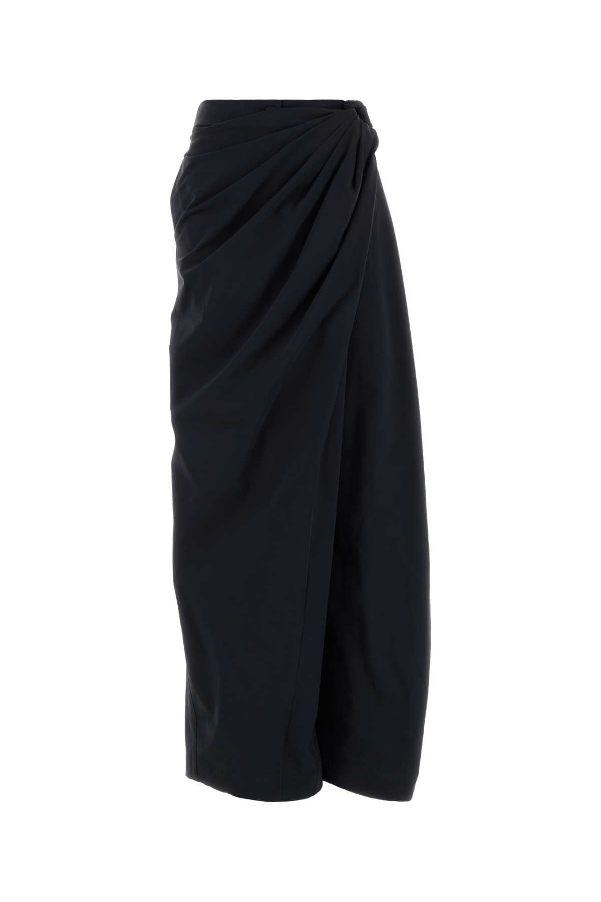 Jw Anderson Women Navy Blue Poplin Wide-Leg Pant J.W. ANDERSON