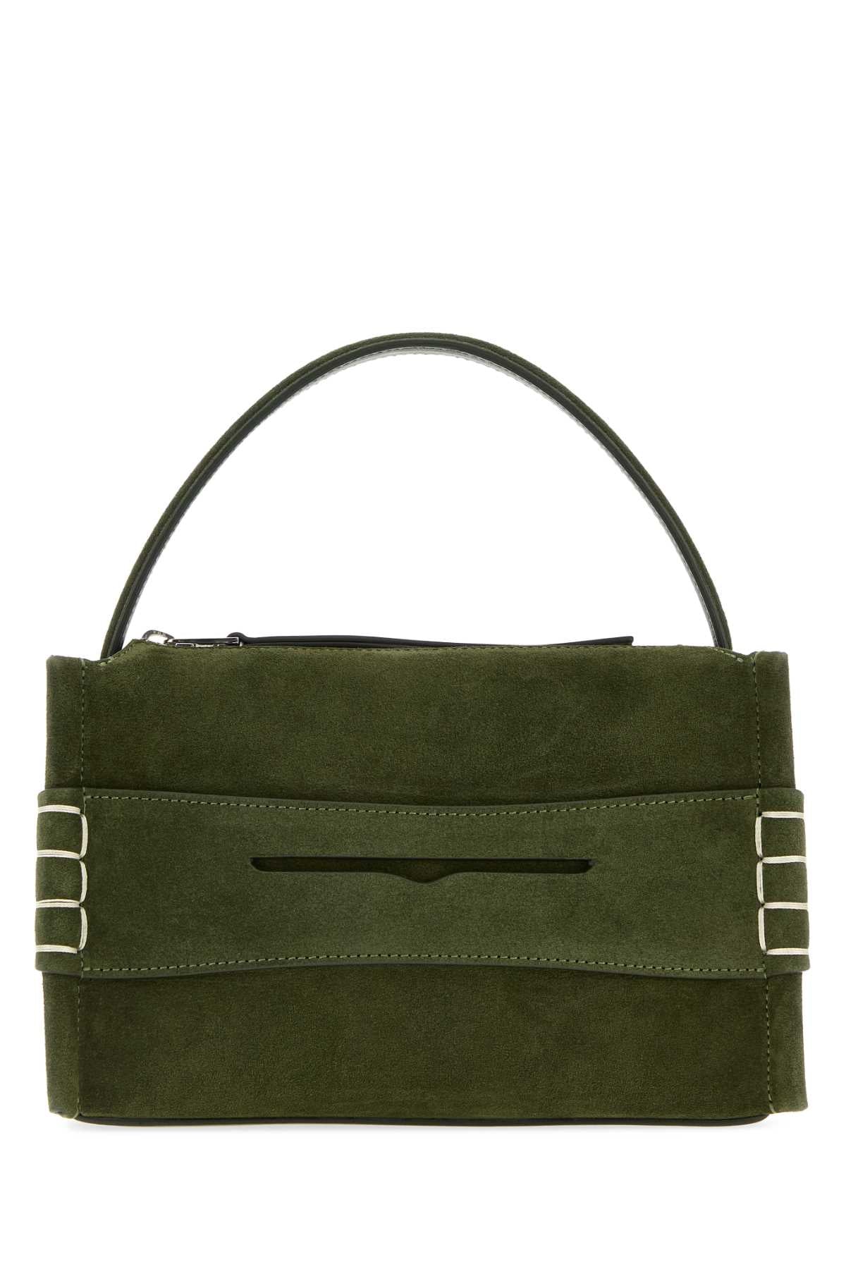 Jw Anderson Women Olive Green Suede Small Loafer Handbag J.W. ANDERSON