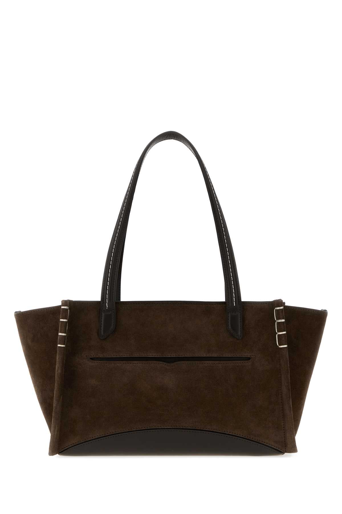 Jw Anderson Women Chocolate Suede Loafer Handbag J.W. ANDERSON