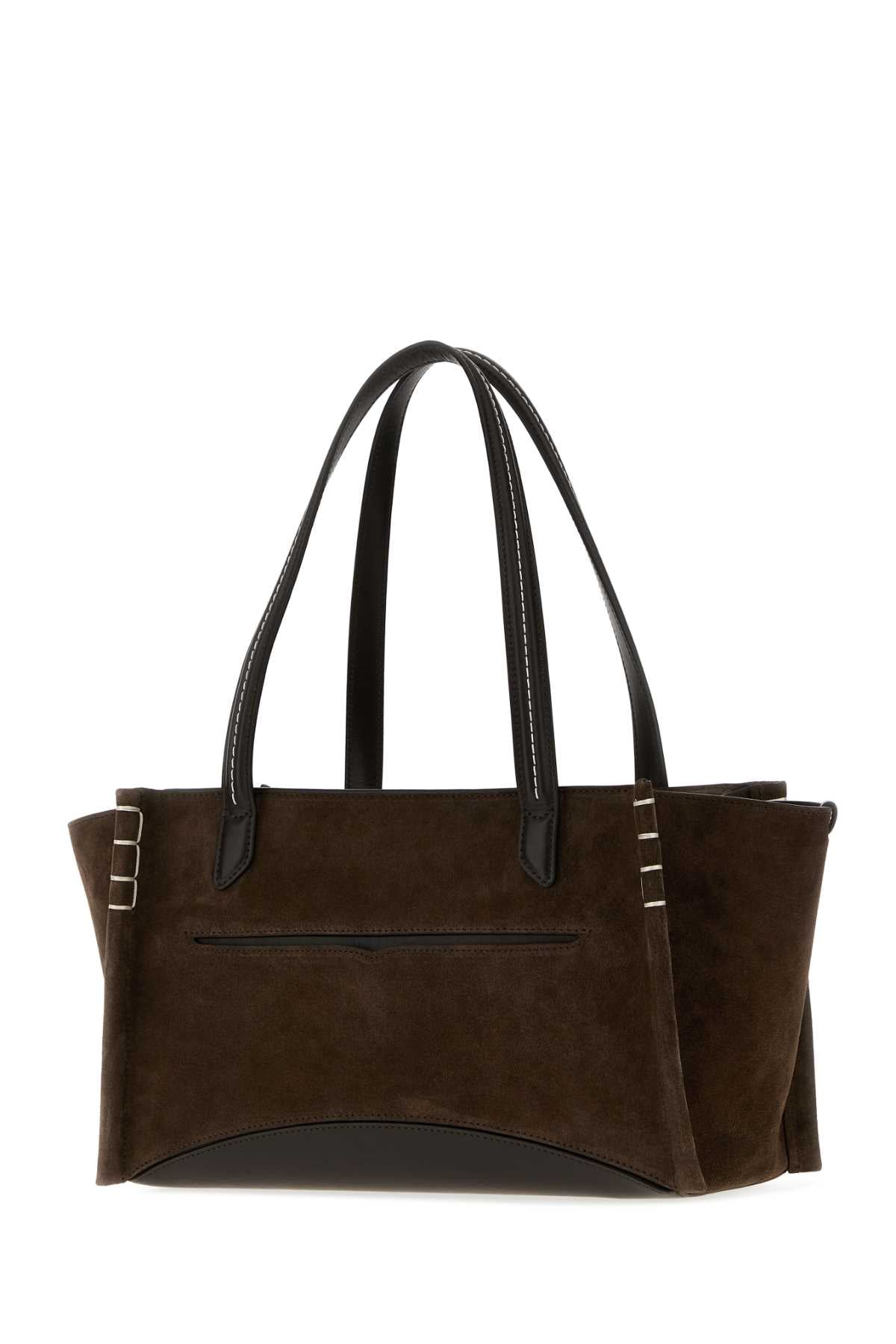 Jw Anderson Women Chocolate Suede Loafer Handbag J.W. ANDERSON