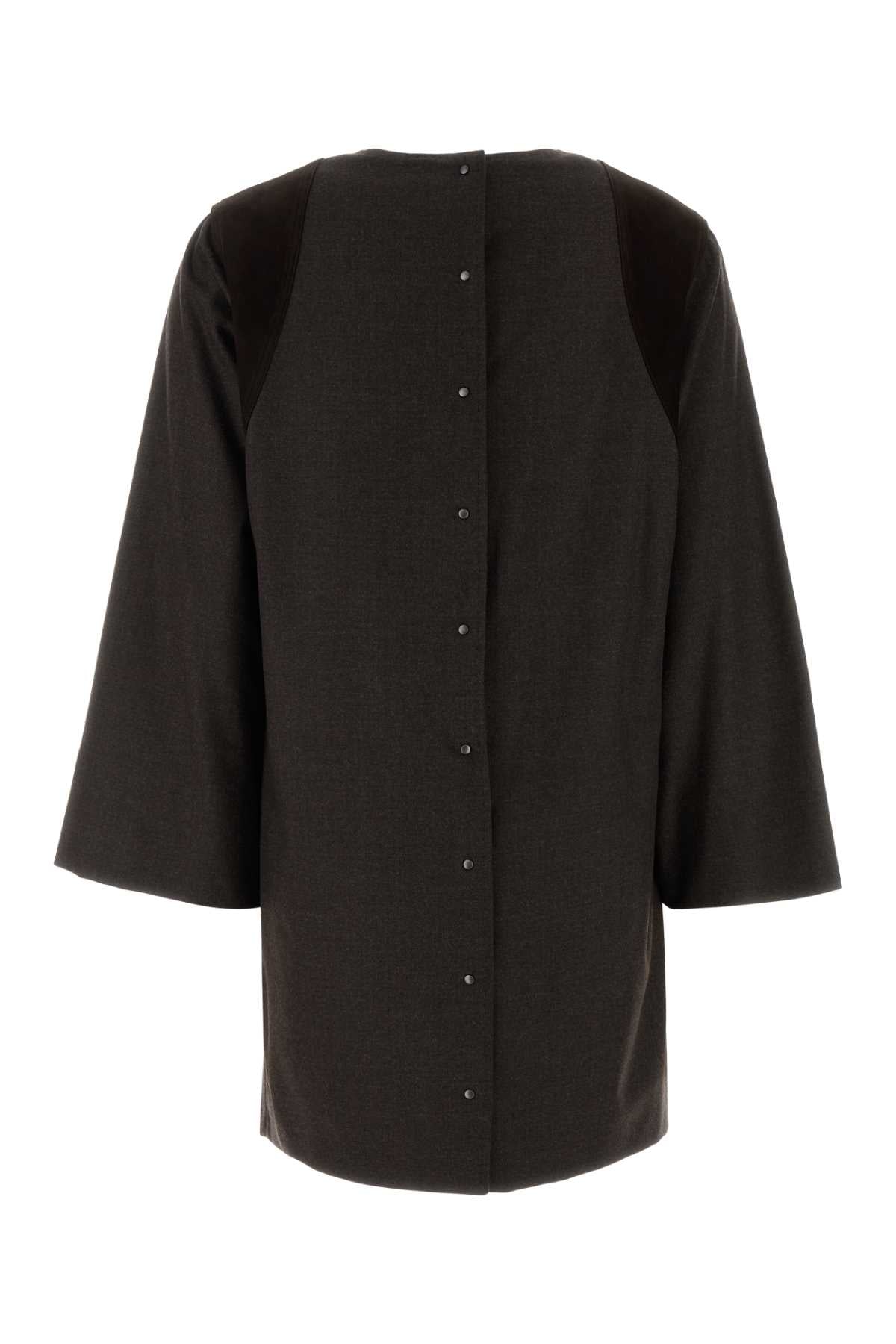 Max Mara Women Dark Brown Stretch Wool Vanesio Mini Dress MAX MARA