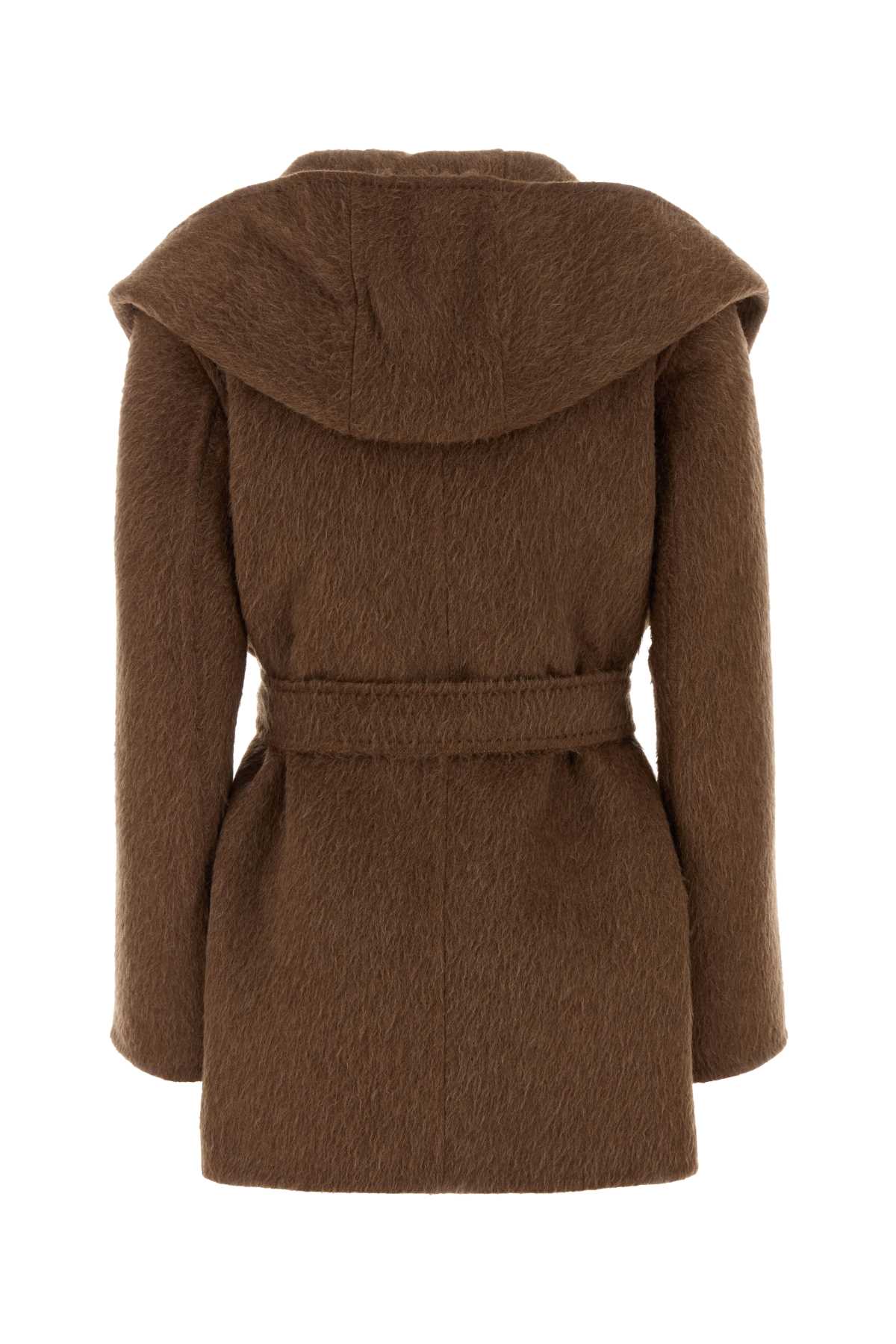 Max Mara Women Brown Camel Blend Gold Coat MAX MARA