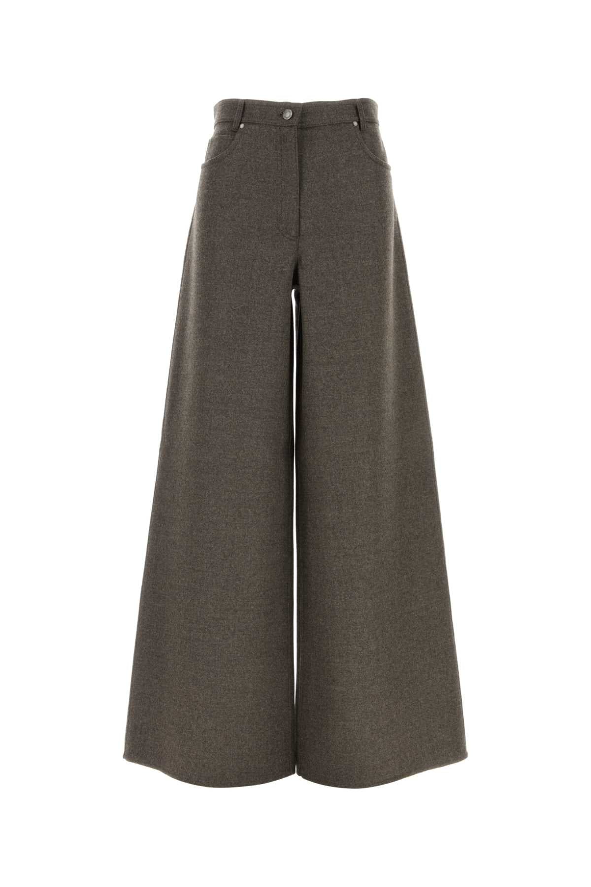 Max Mara Women Brown Wool Gennaio Wide-Leg Pant MAX MARA