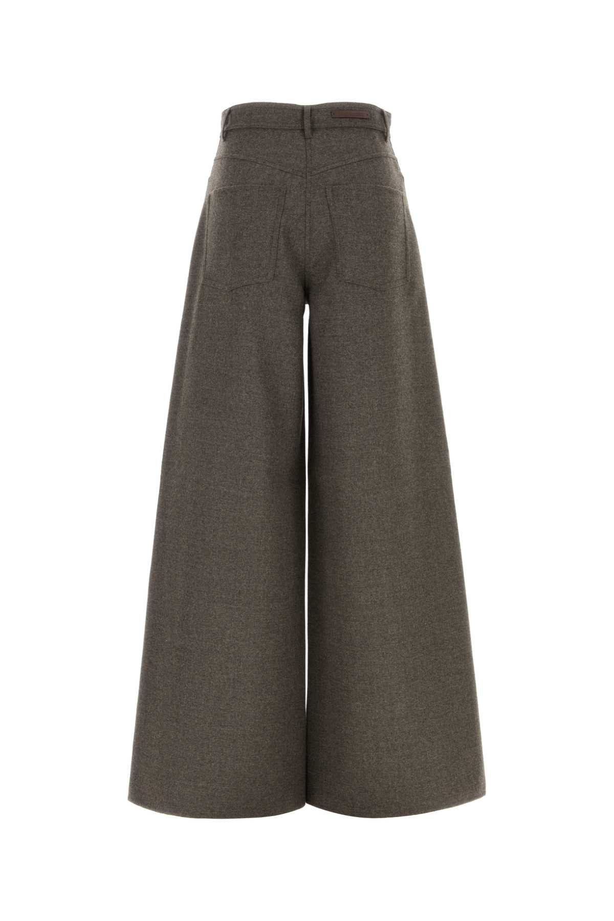 Max Mara Women Brown Wool Gennaio Wide-Leg Pant MAX MARA
