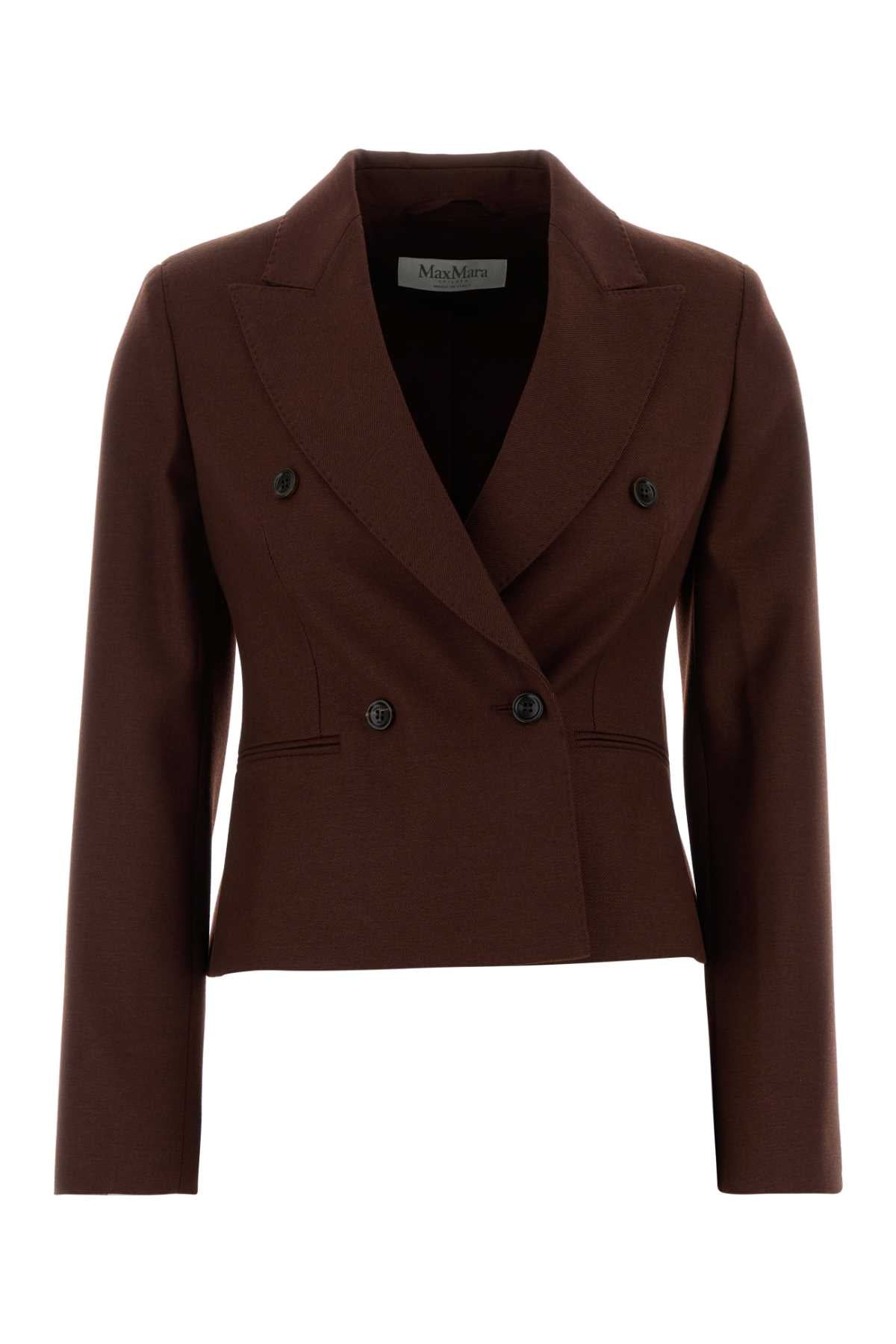 Max Mara Women Burgundy Wool Angizia Blazer MAX MARA