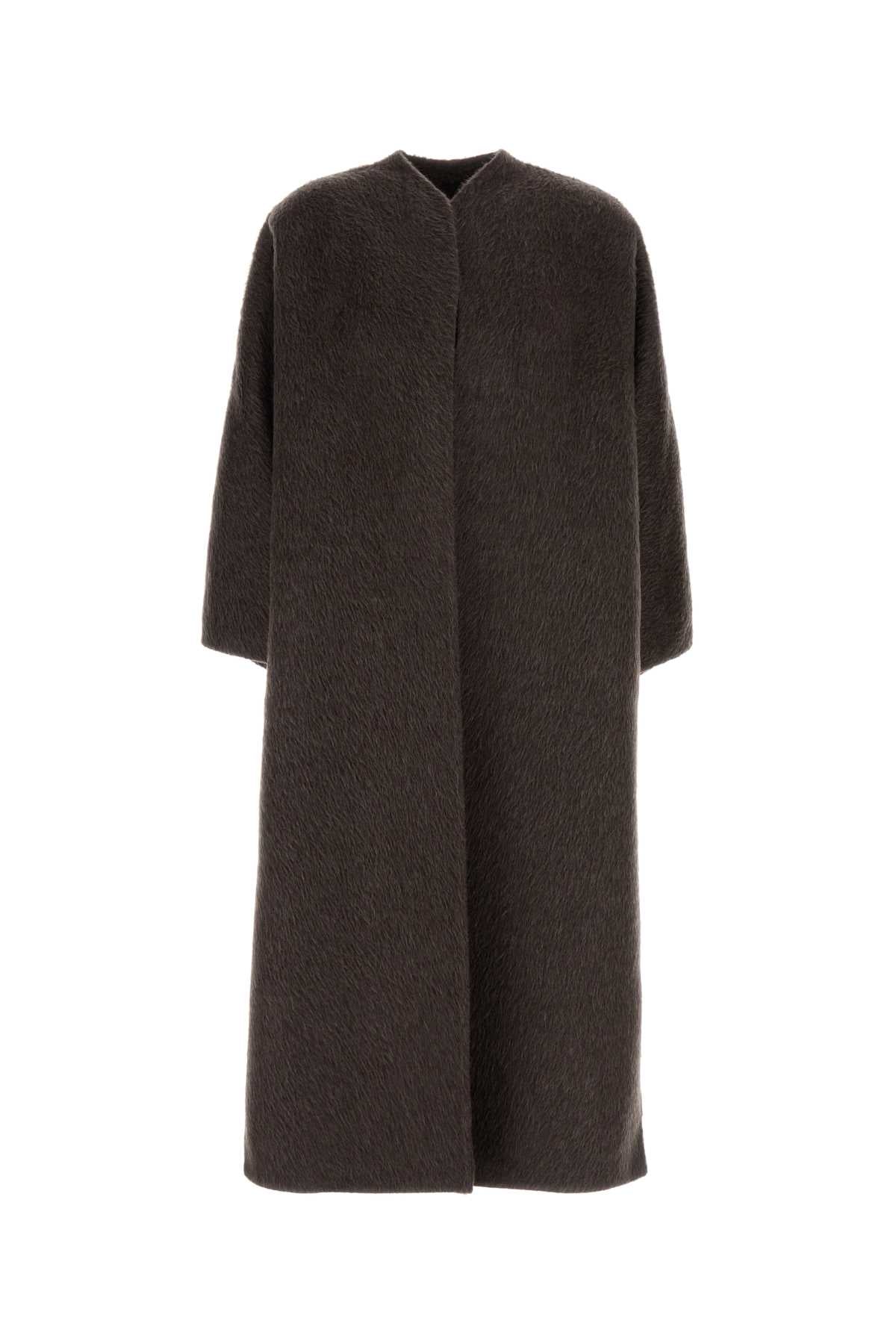 Max Mara Women Dark Brown Camel Blend Febo Coat MAX MARA
