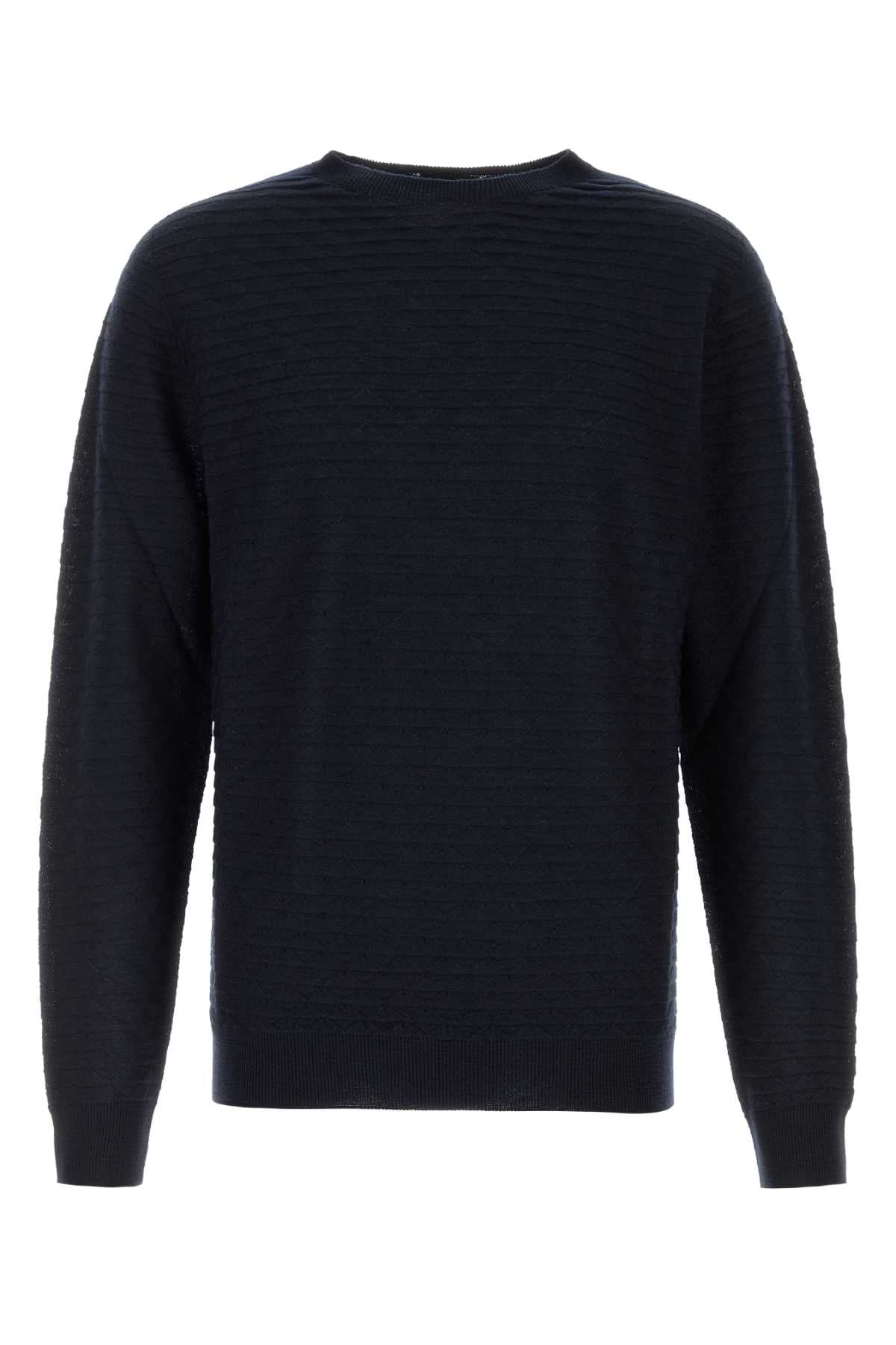 Giorgio Armani Men Midnight Blue Wool Sweater GIORGIO ARMANI
