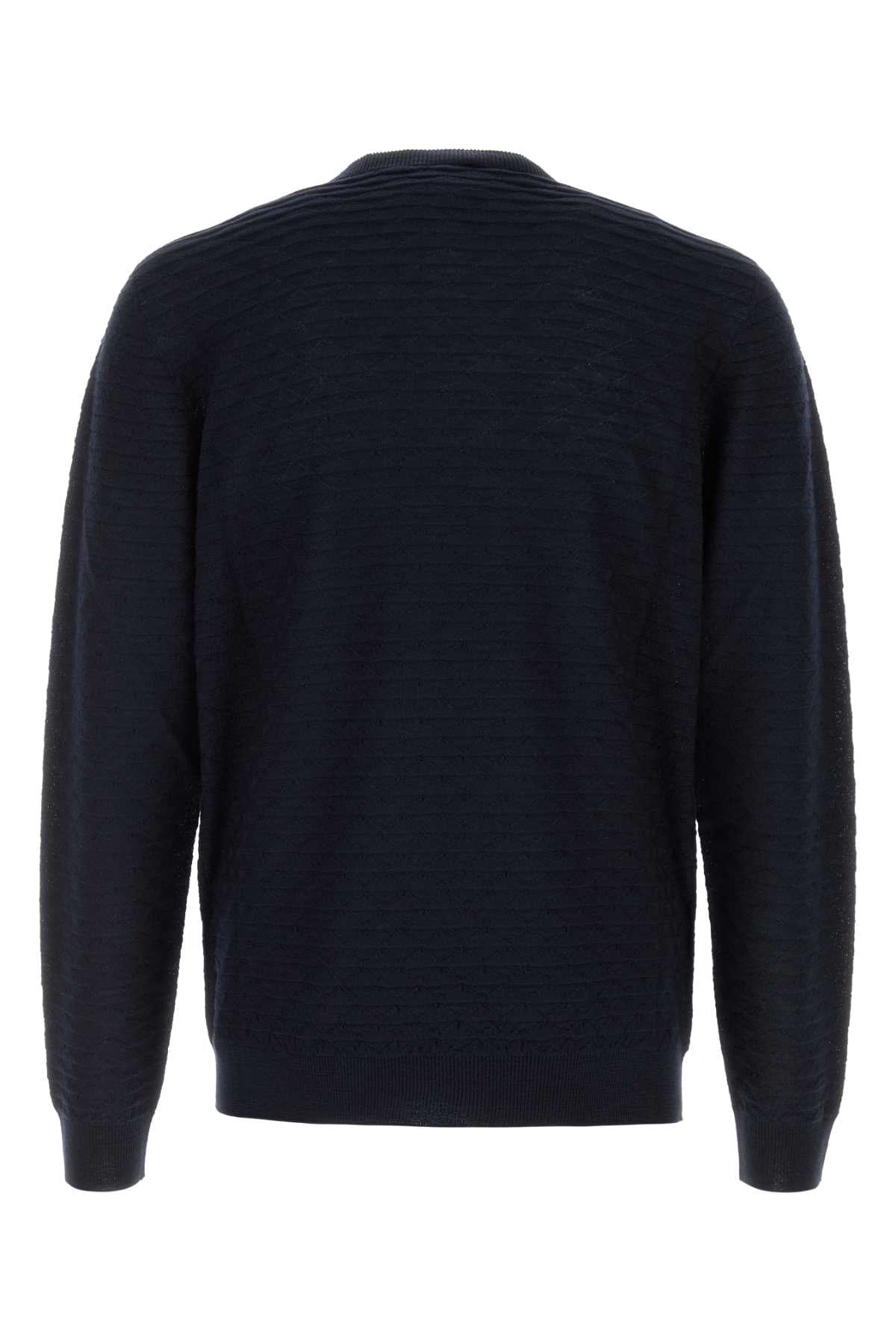Giorgio Armani Men Midnight Blue Wool Sweater GIORGIO ARMANI