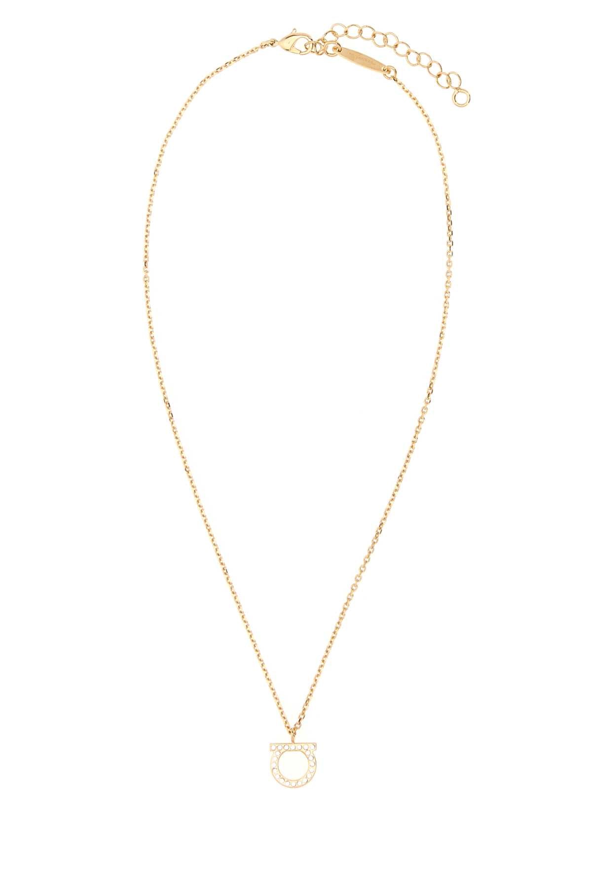 Salvatore Ferragamo Women Gold Metal Gancini Necklace FERRAGAMO