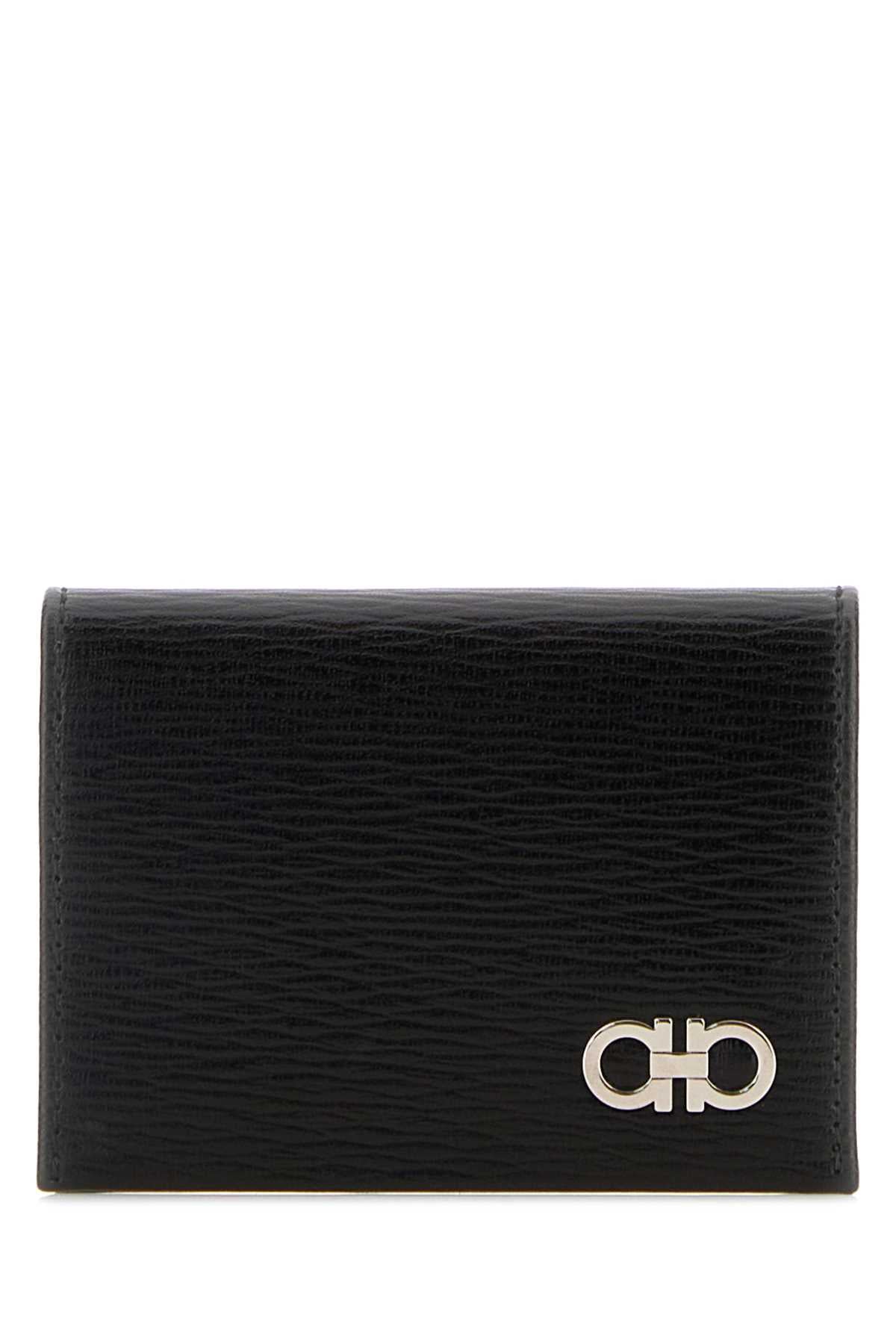 Salvatore Ferragamo Men Black Leather Card Holder FERRAGAMO