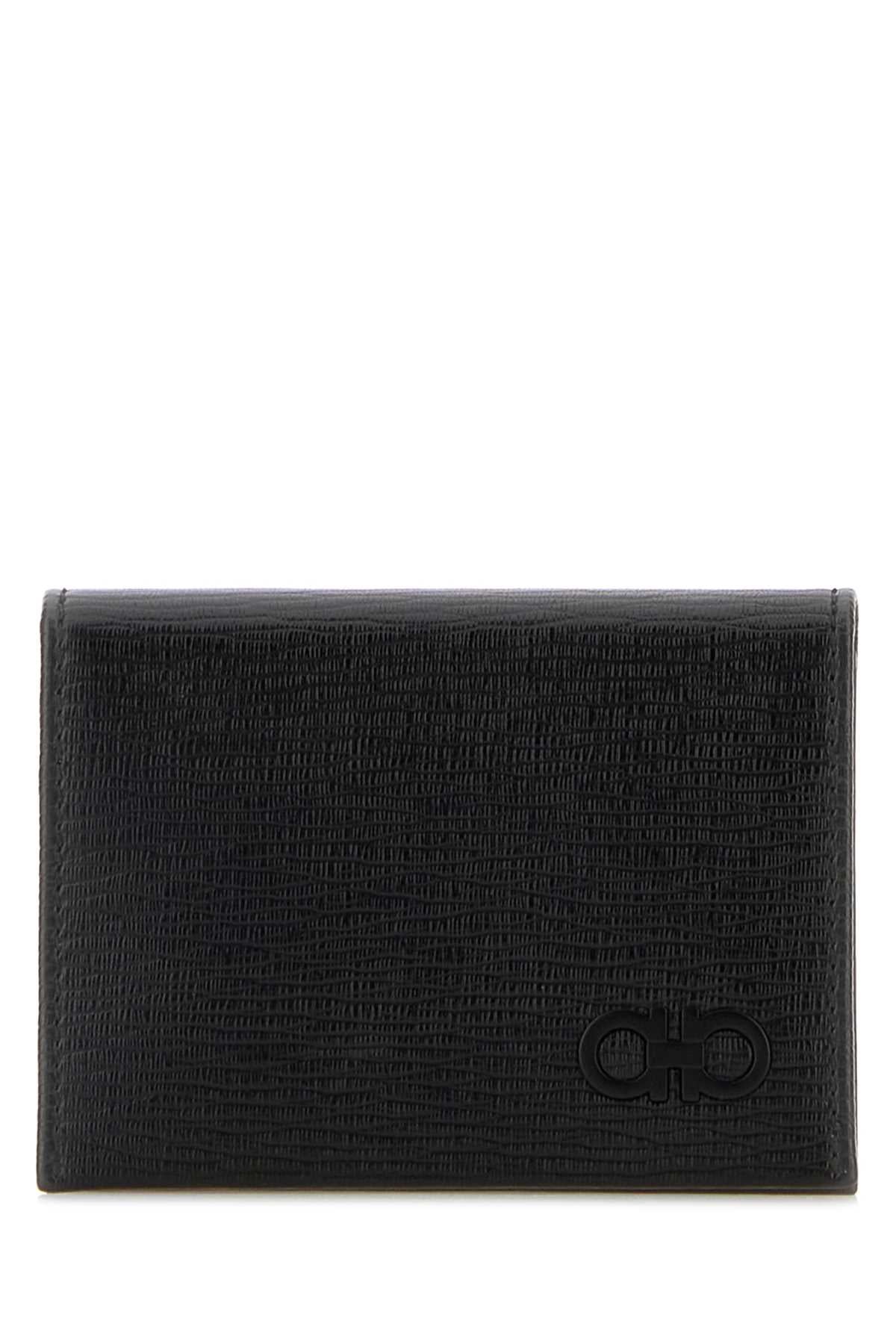 Salvatore Ferragamo Men Black Leather Card Holder FERRAGAMO