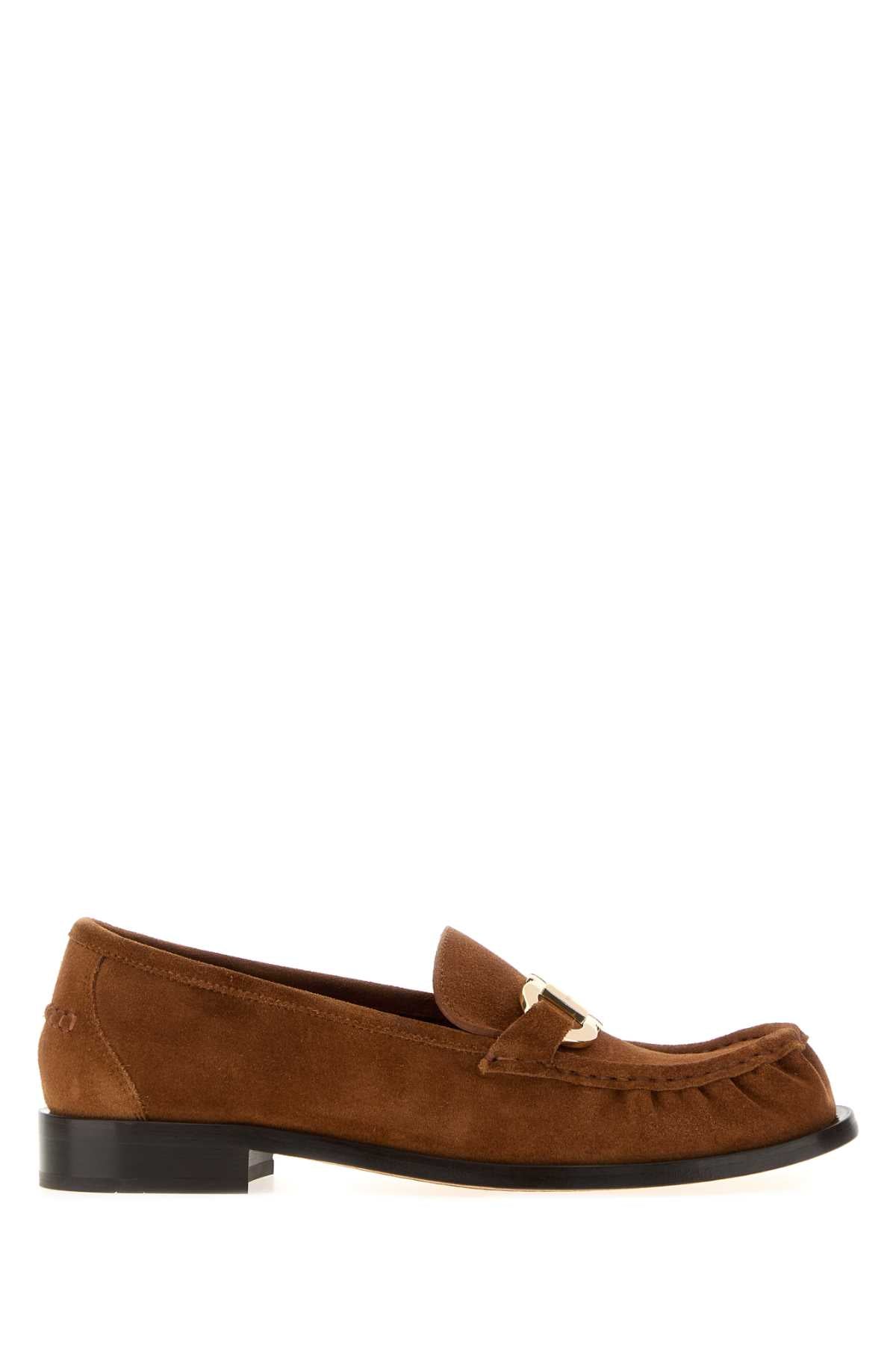 Salvatore Ferragamo Women Camel Suede Maryan Loafers FERRAGAMO