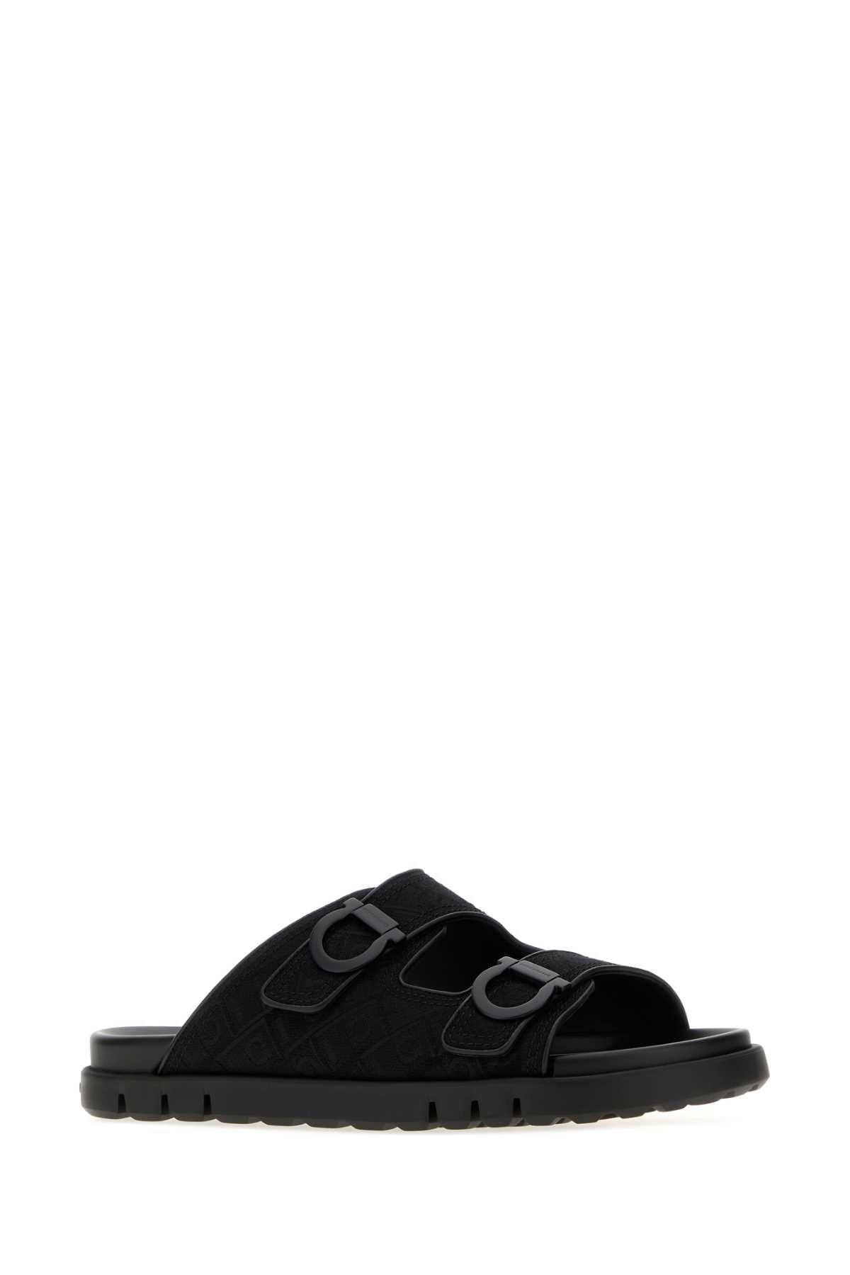 Salvatore Ferragamo Men Black Jacquard Colly Slippers