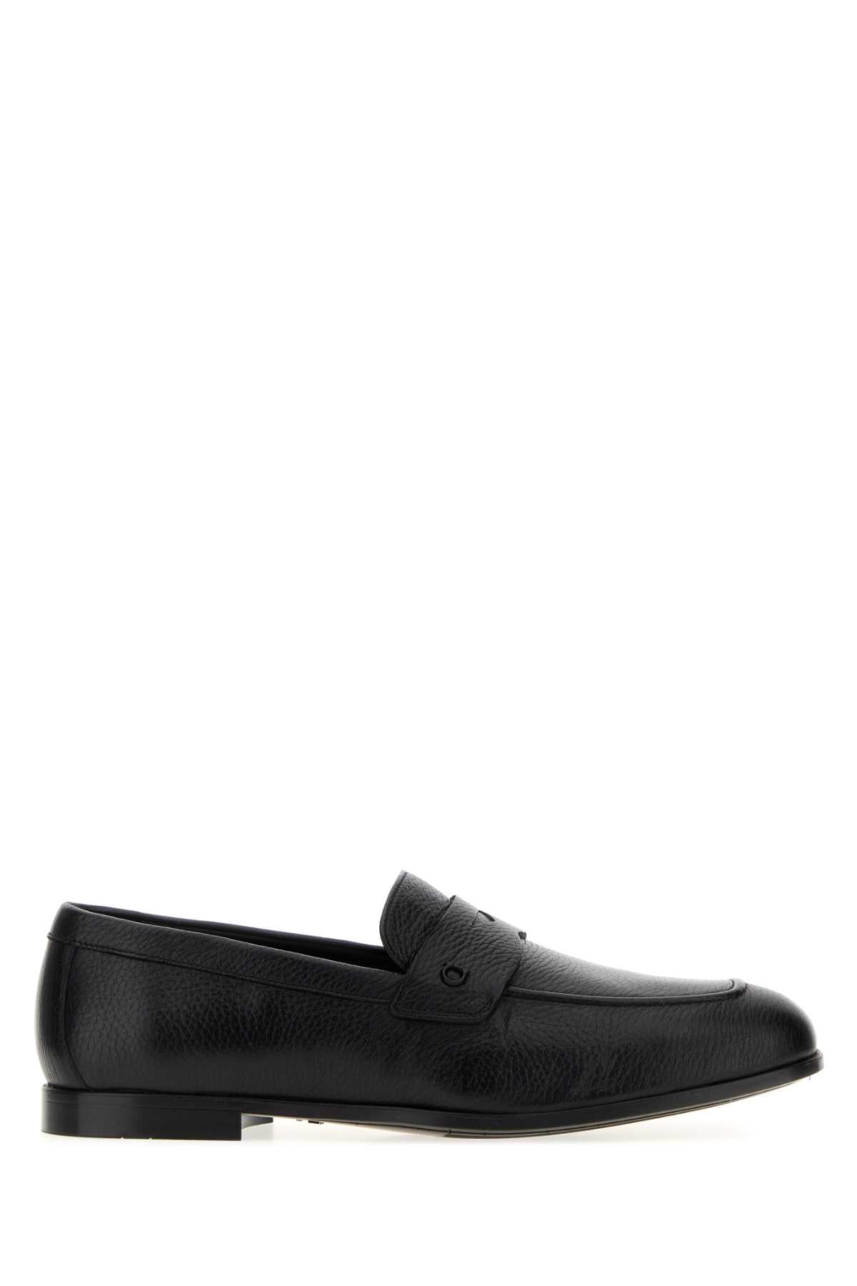 Salvatore Ferragamo Men Black Leather Tiberio Loafers FERRAGAMO