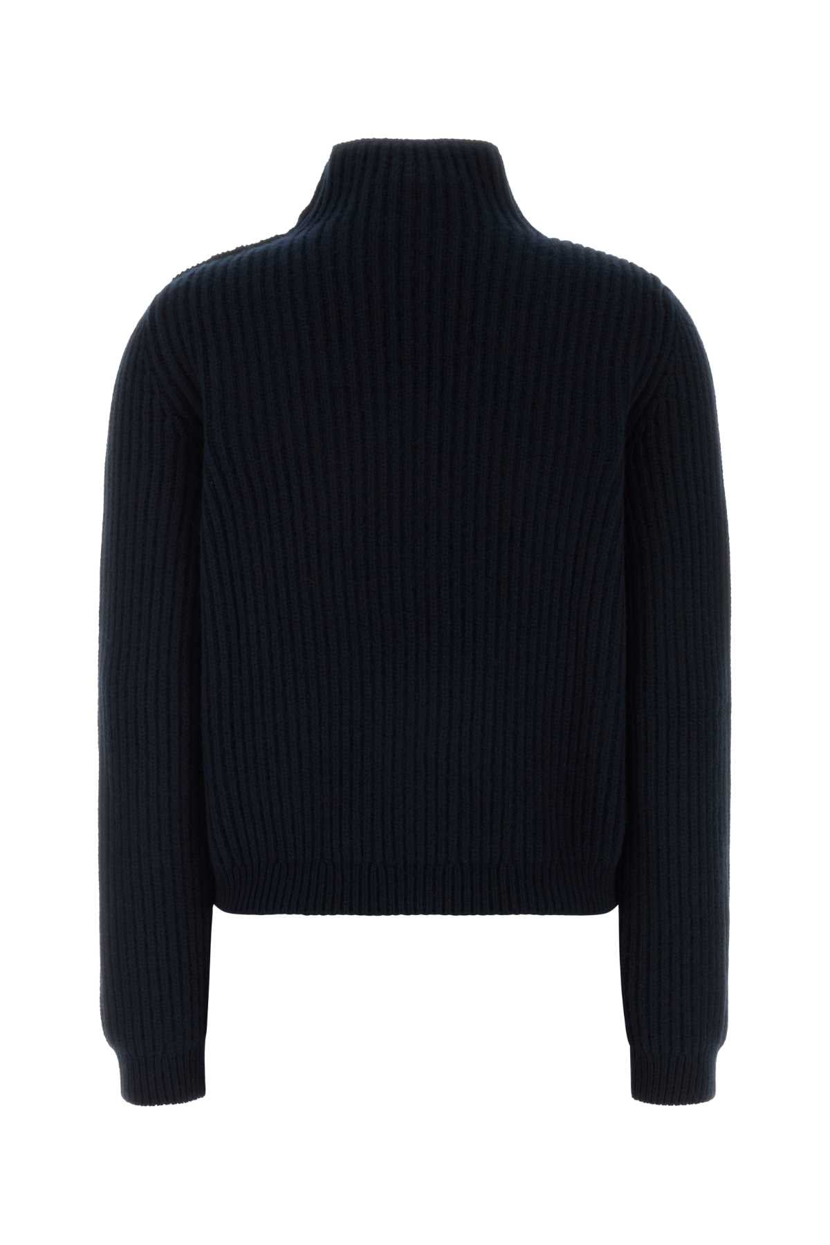 Salvatore Ferragamo Women Navy Blue Wool Blend Sweater FERRAGAMO
